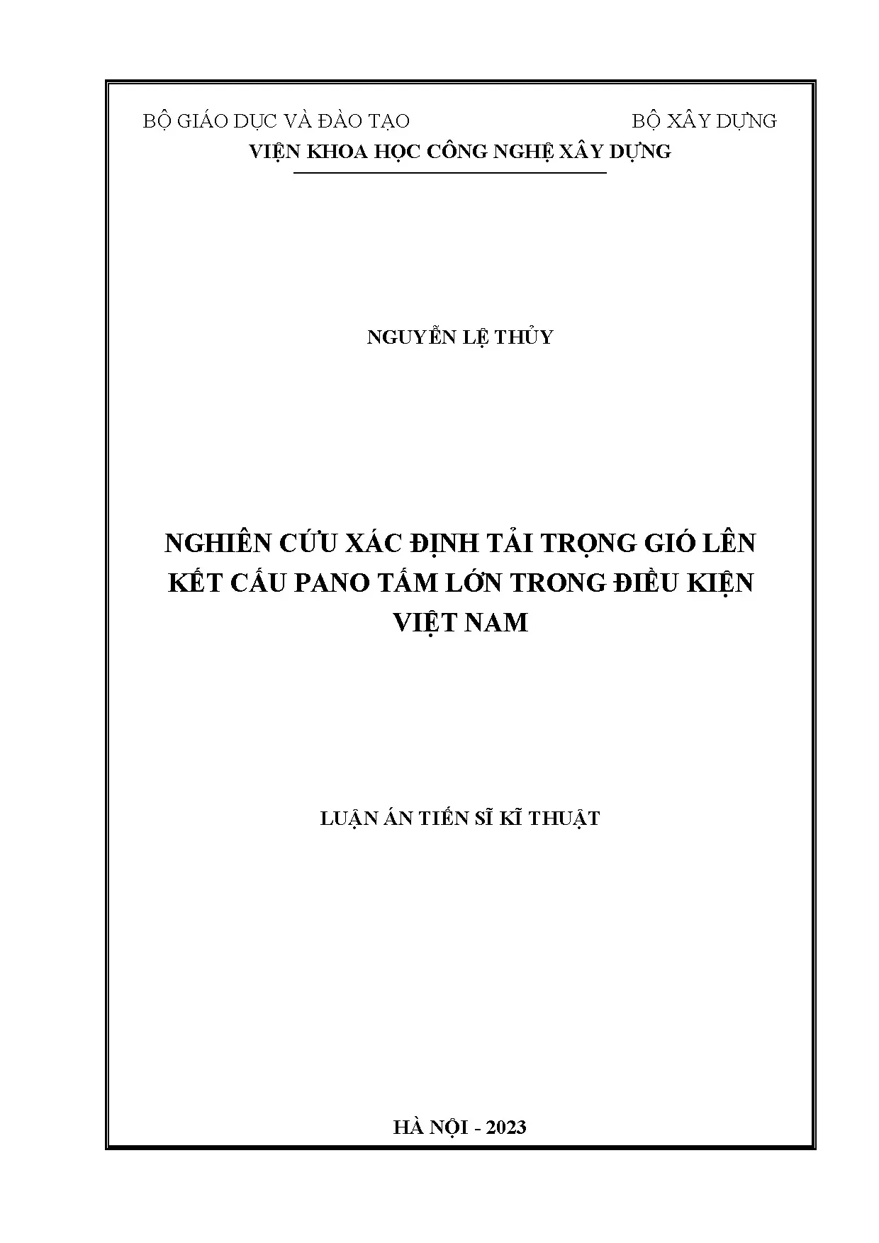 Nghiên cứu xác định tải trọng gió lên pano tấm lớn tại Việt Nam