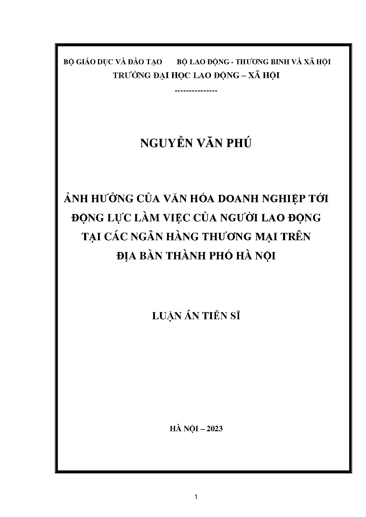 Ảnh hưởng văn hóa doanh nghiệp đến động lực lao động ngân hàng