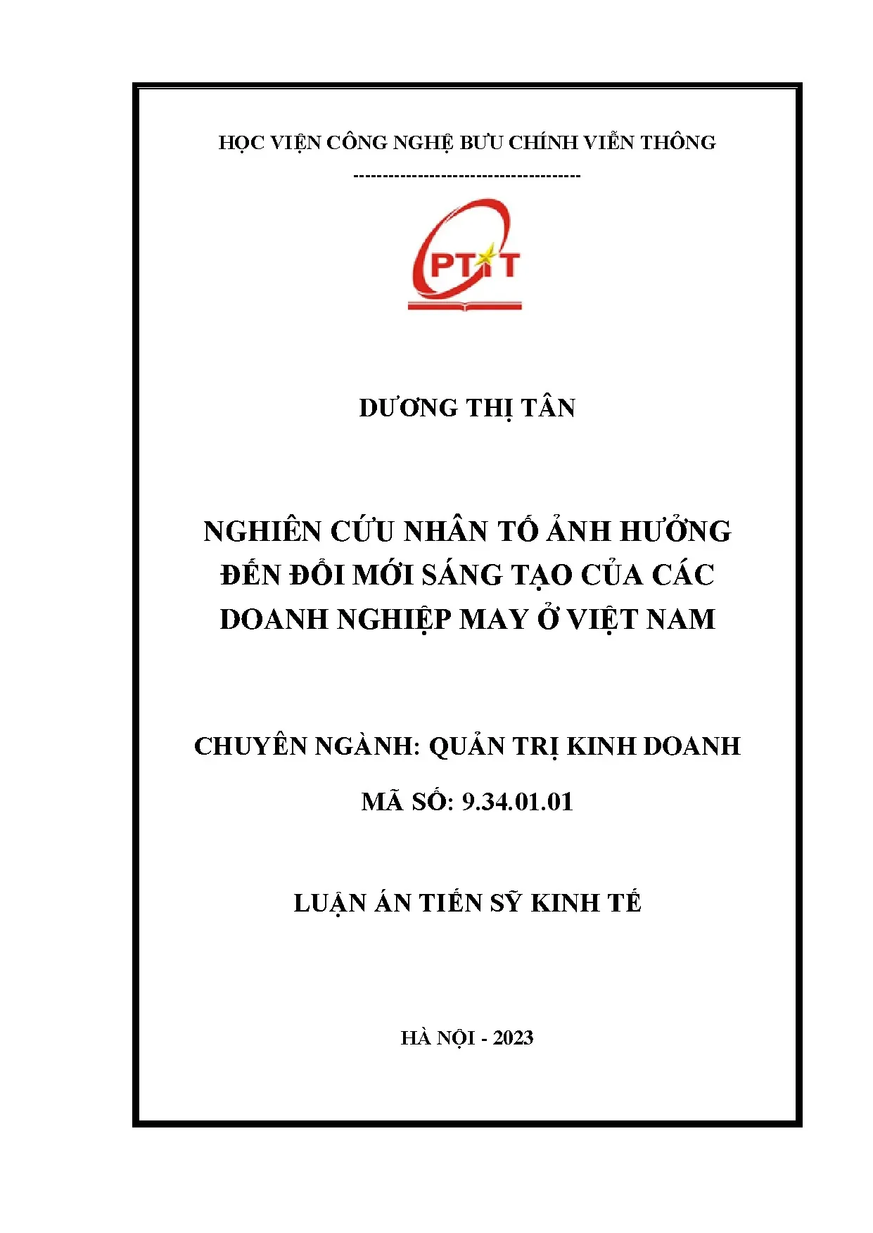 Nhân tố ảnh hưởng đổi mới sáng tạo doanh nghiệp may Việt Nam