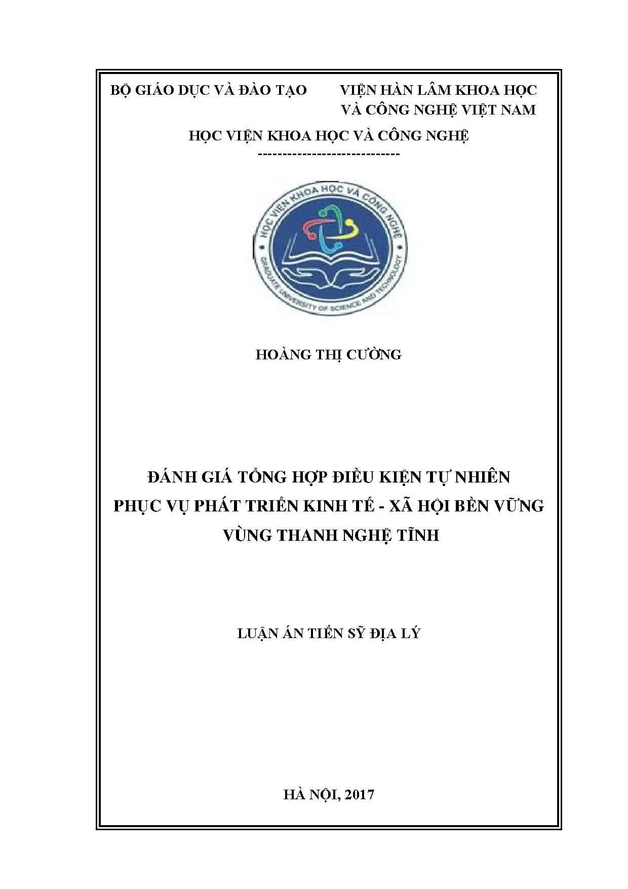 Đánh giá điều kiện tự nhiên vùng Thanh Nghệ Tĩnh
