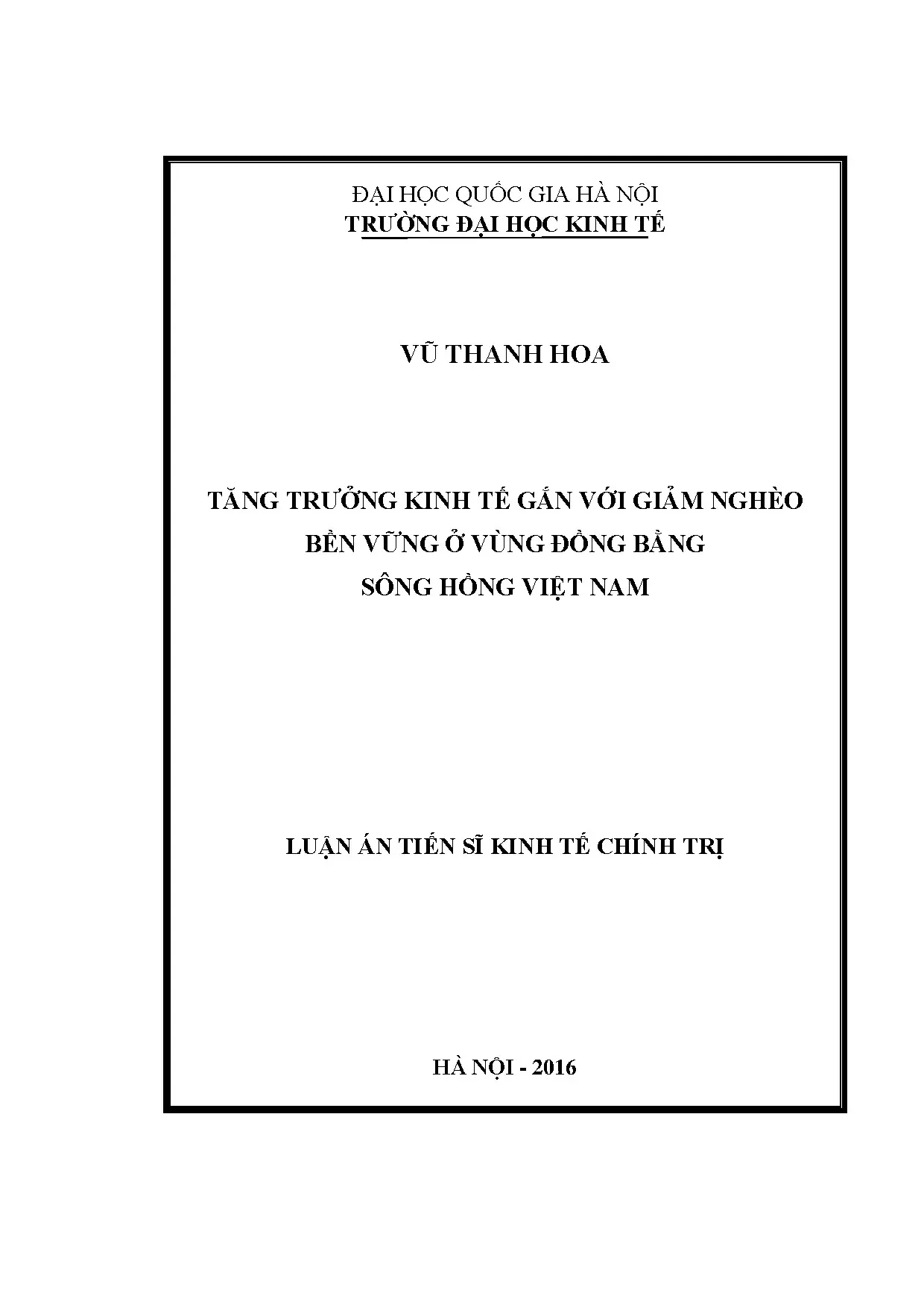 Luận án tiến sĩ tăng trưởng kinh tế gắn với giảm nghèo bền v