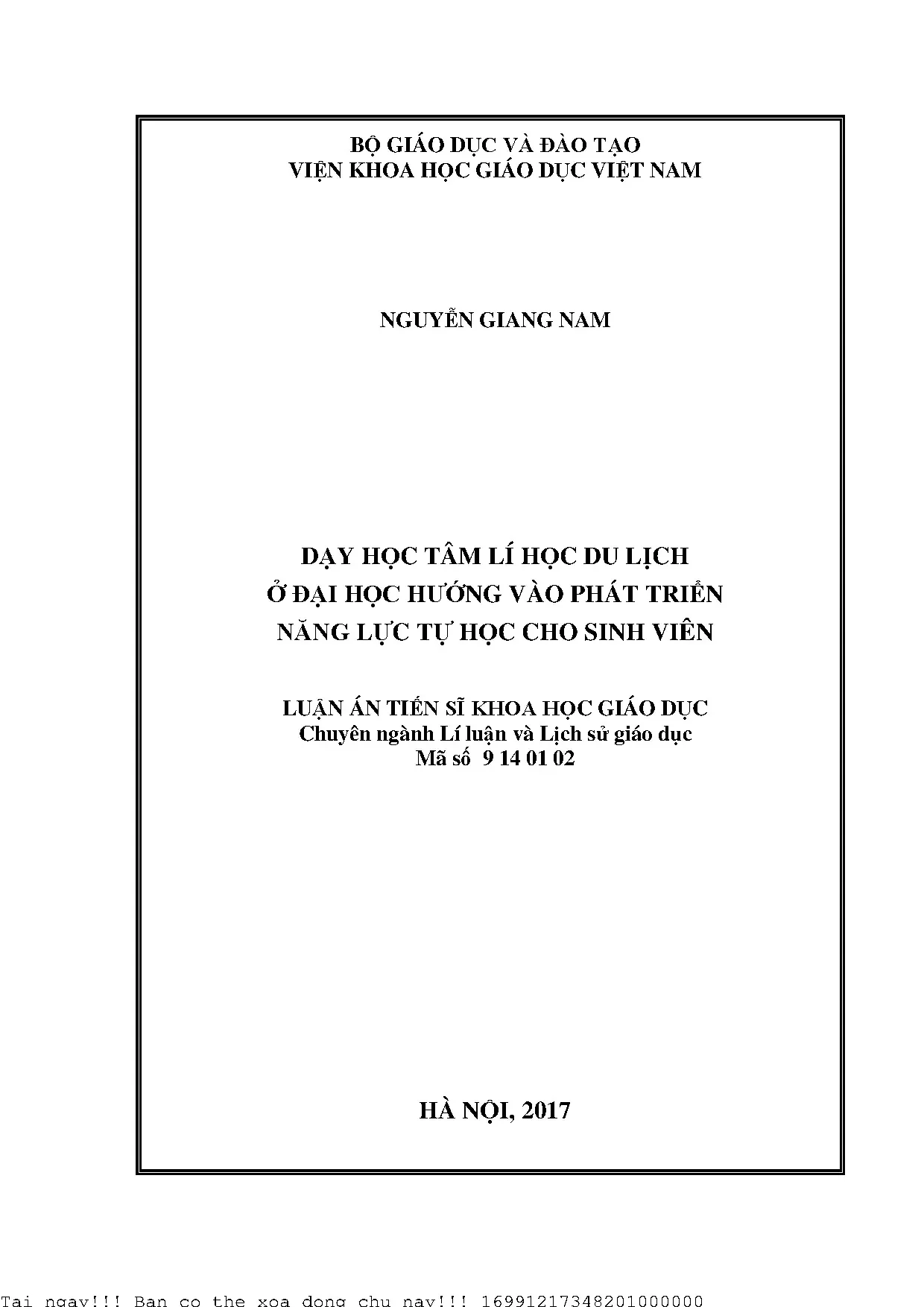 Dạy học tâm lý học du lịch đại học phát triển năng lực tự học sinh viên