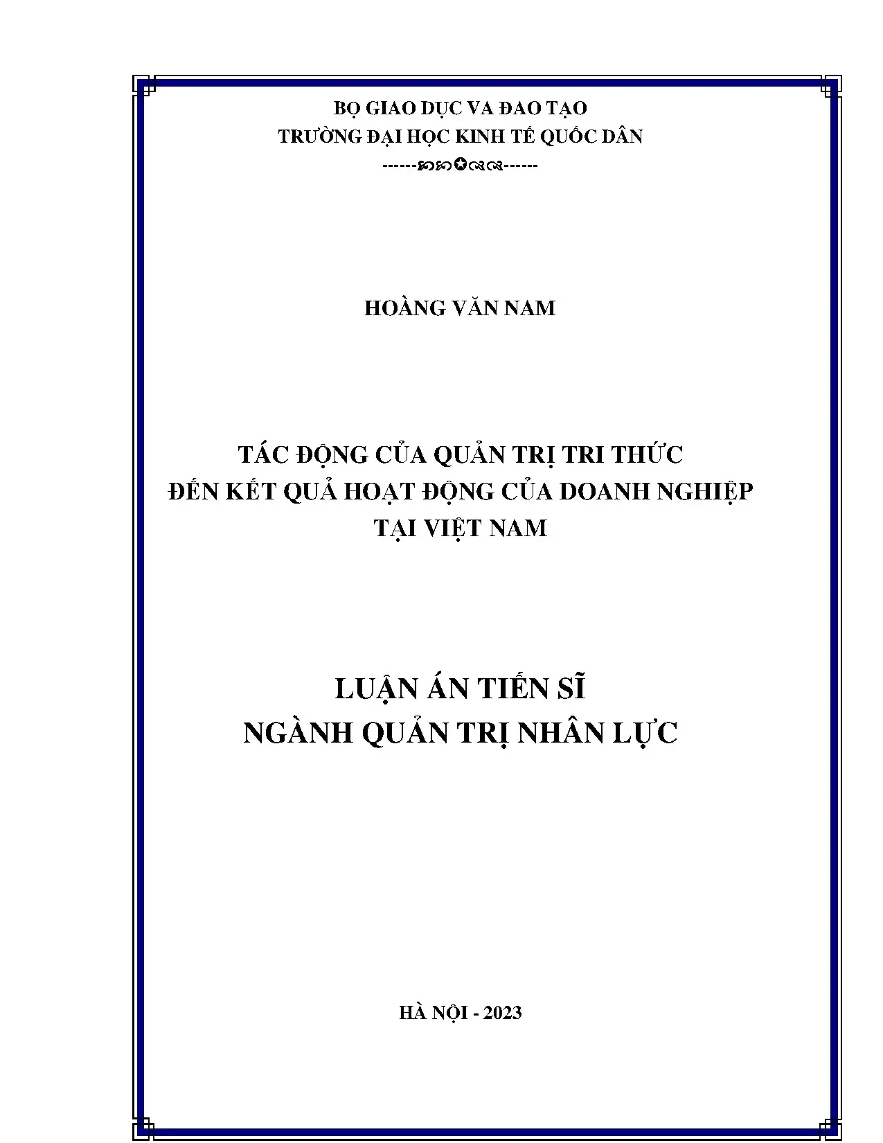 Quản trị tri thức và kết quả hoạt động doanh nghiệp Việt Nam