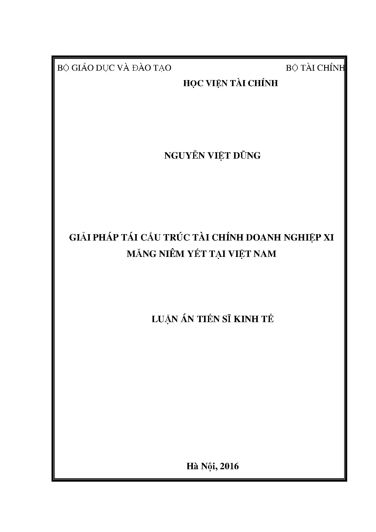 Giải pháp tái cấu trúc tài chính doanh nghiệp xi măng niêm yết
