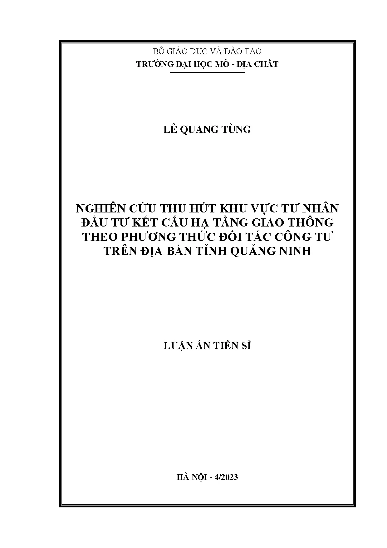 Thu hút tư nhân đầu tư hạ tầng giao thông PPP tại Quảng Ninh