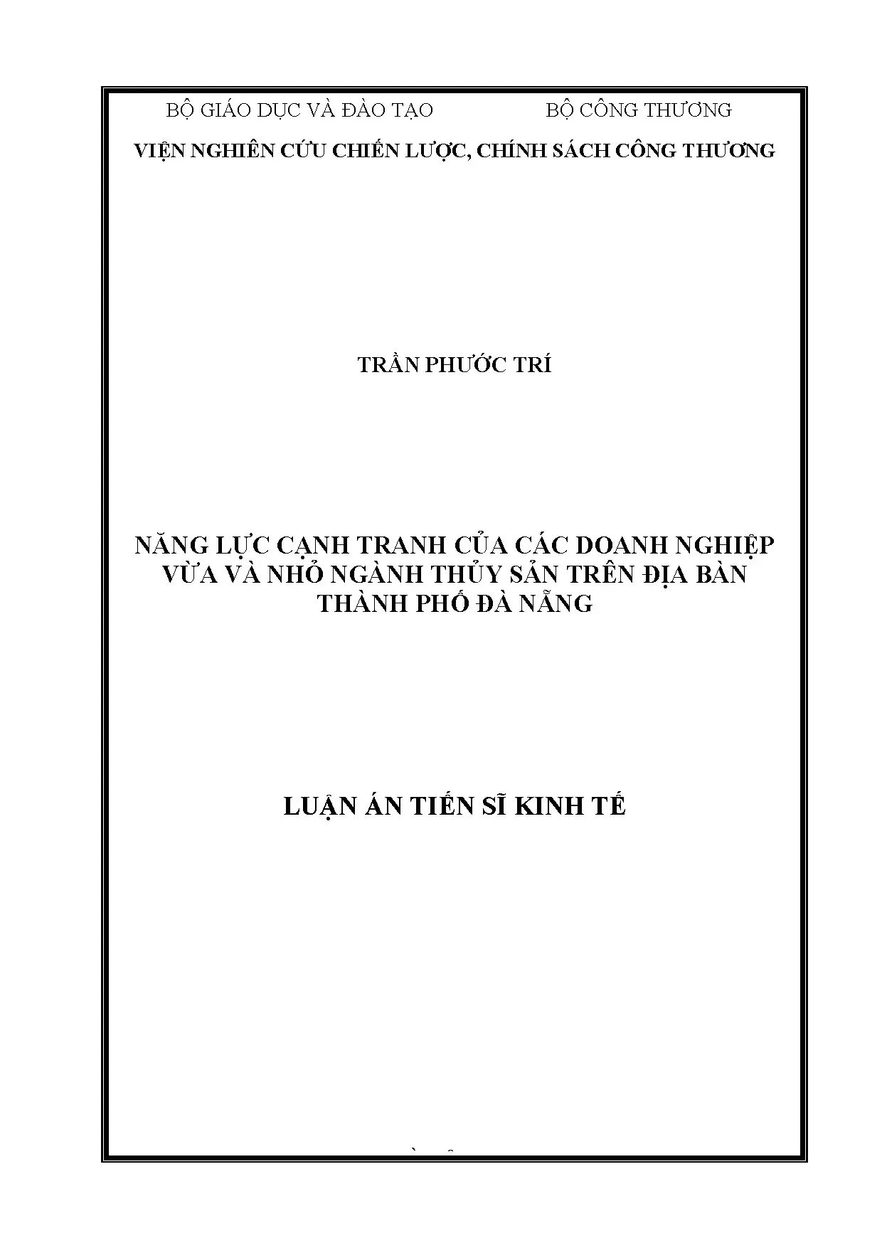 Luận án tiến sĩ kinh tế năng lực cạnh tranh của các doanh ng