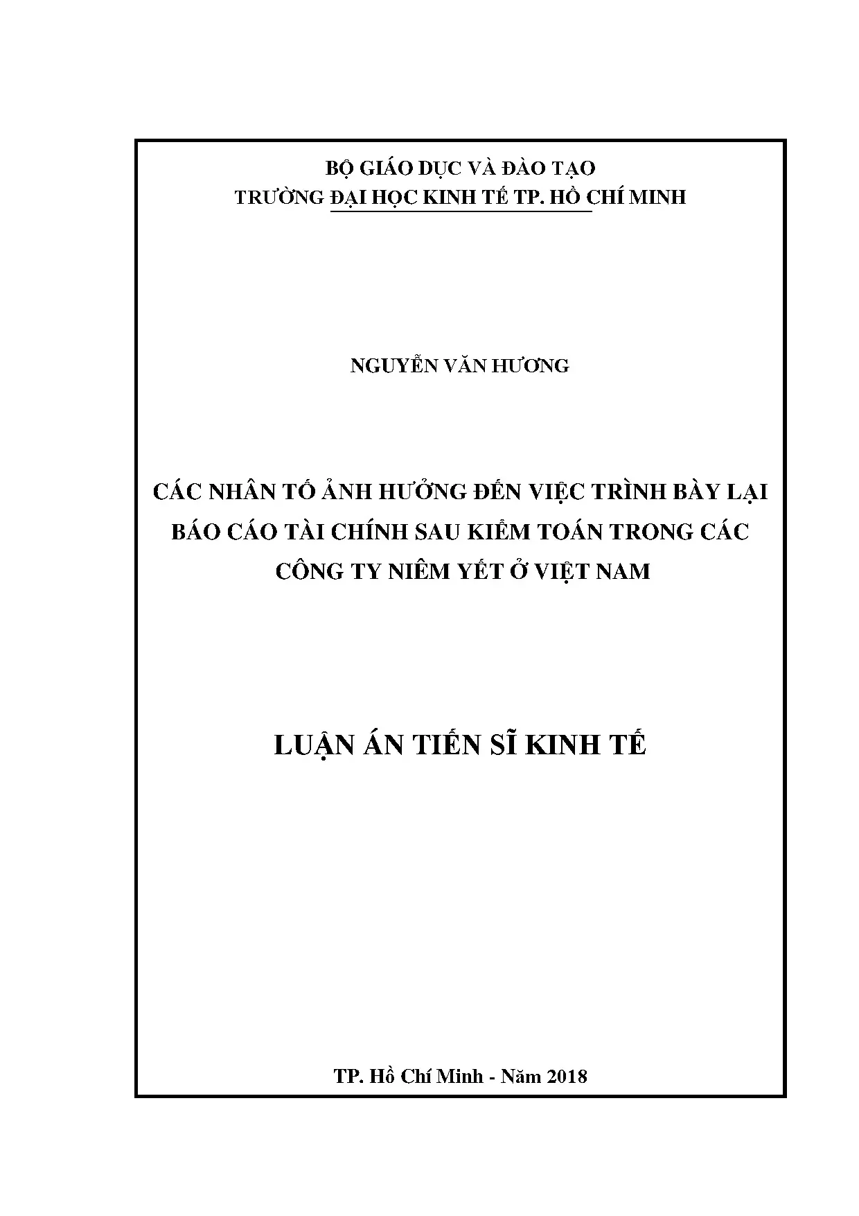 Các nhân tố ảnh hưởng trình bày lại BCTC sau kiểm toán