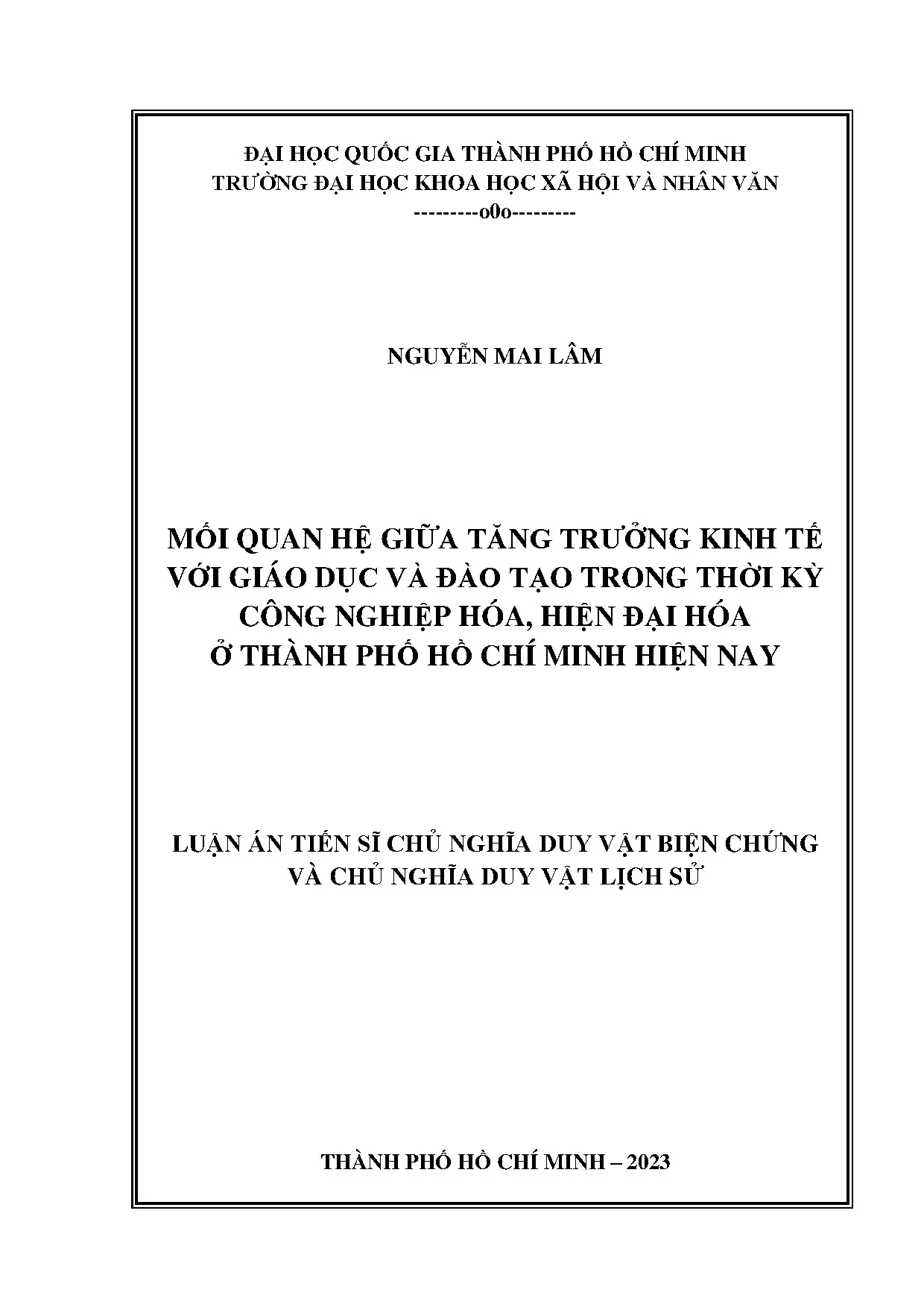 Mối quan hệ tăng trưởng kinh tế và giáo dục đào tạo ở TP.HCM