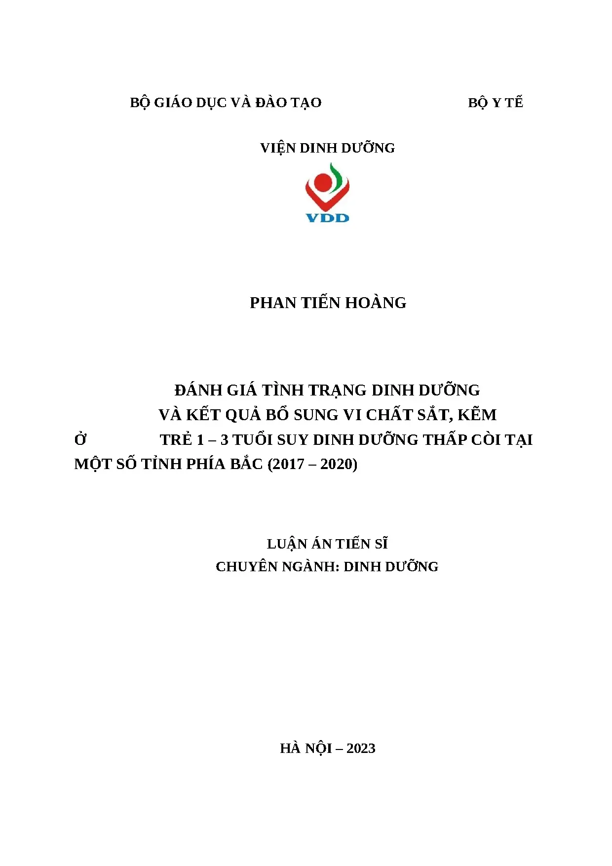 Đánh giá dinh dưỡng bổ sung sắt kẽm trẻ 1-3 tuổi