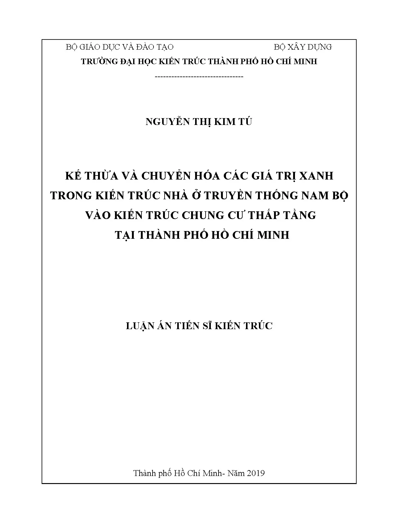 Kế thừa giá trị xanh kiến trúc truyền thống Nam Bộ vào chung cư TPHCM