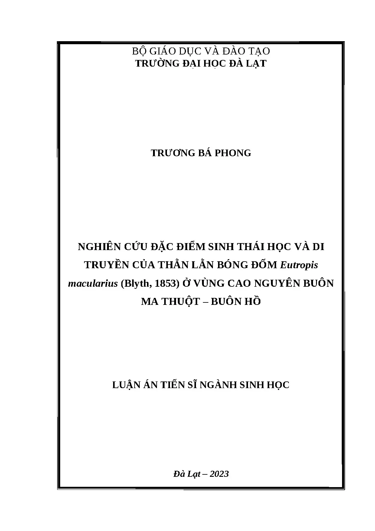 Đặc điểm sinh thái & di truyền thằn lằn bóng đốm