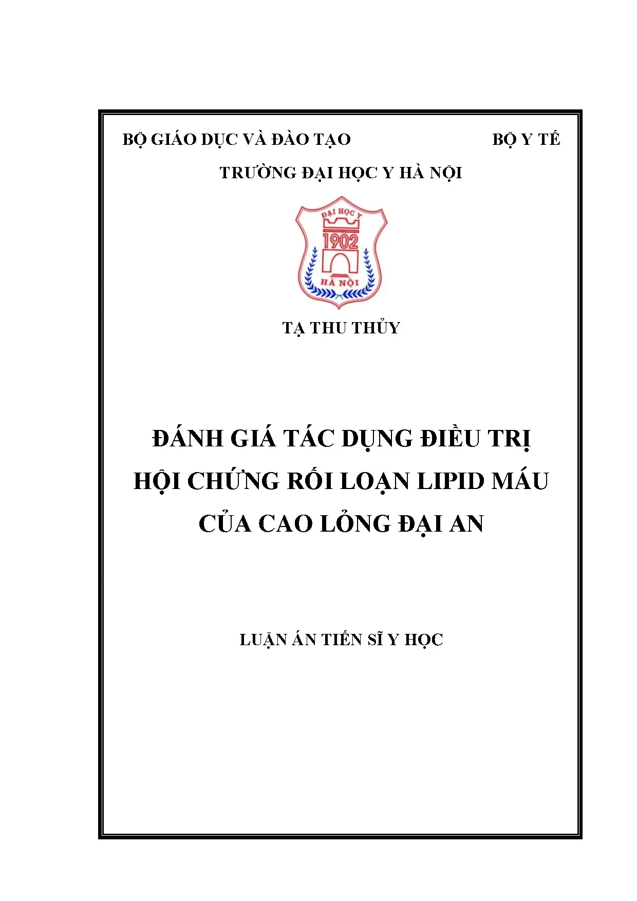 Đánh giá hiệu quả Cao Lỏng Đại An điều trị rối loạn lipid máu