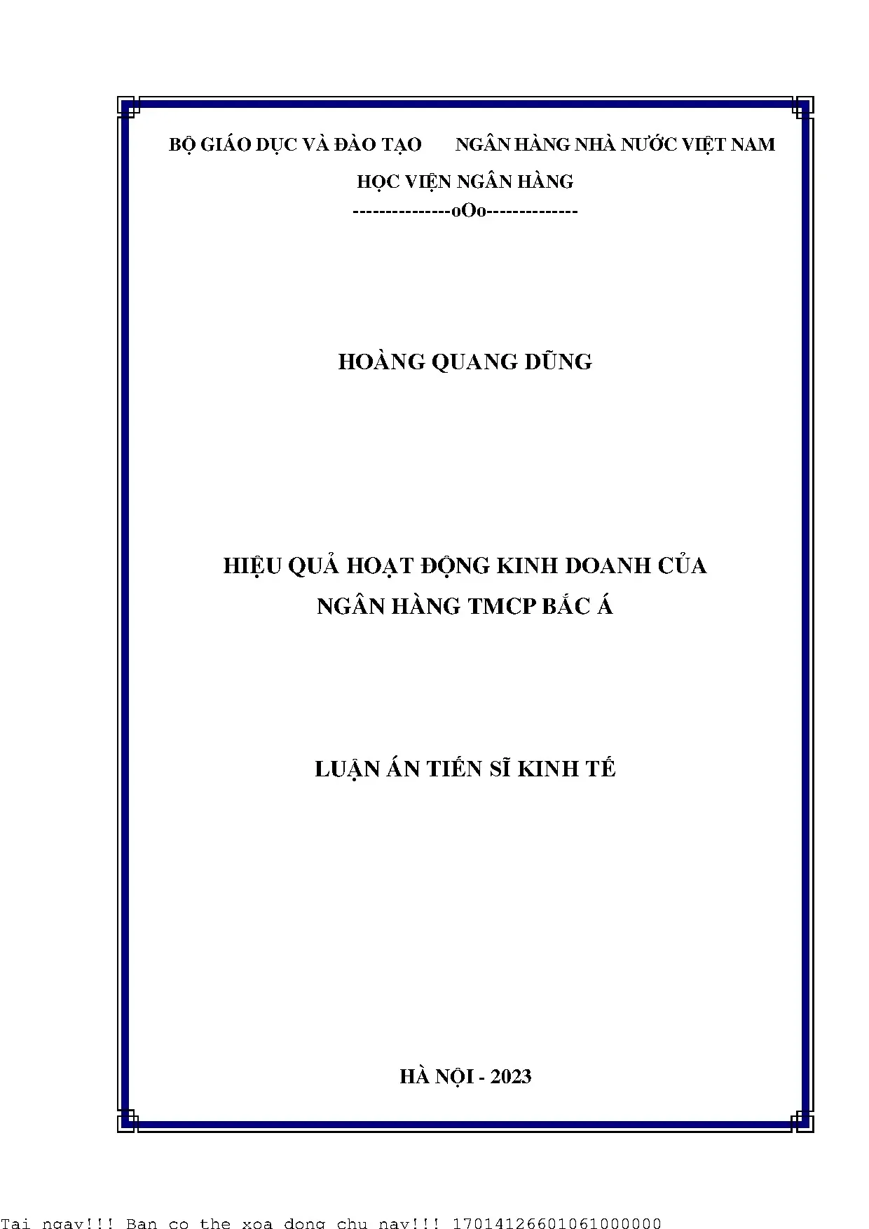 Nghiên cứu hiệu quả kinh doanh Ngân hàng TMCP Bắc Á