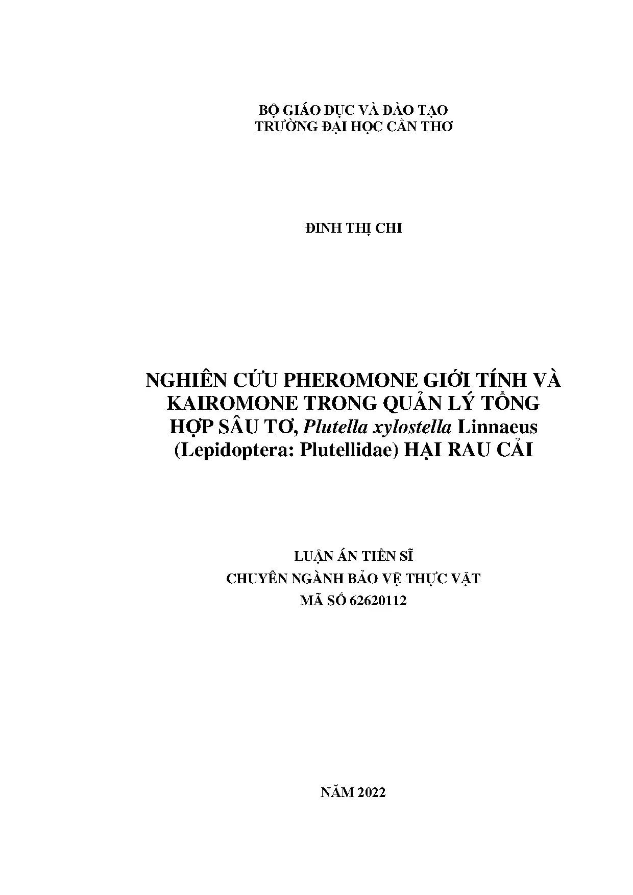 Luận án tiến sĩ nghiên cứu pheromone giới tính và kairomone
