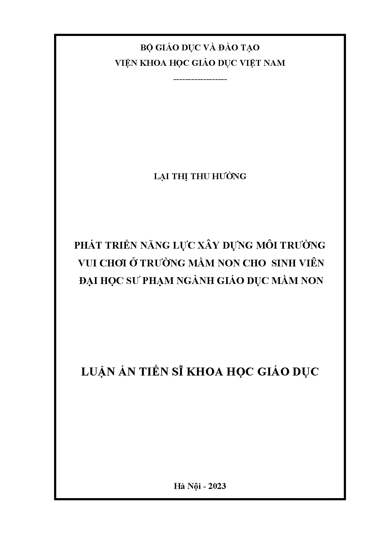 Phát triển năng lực xây dựng môi trường vui chơi SV Sư phạm