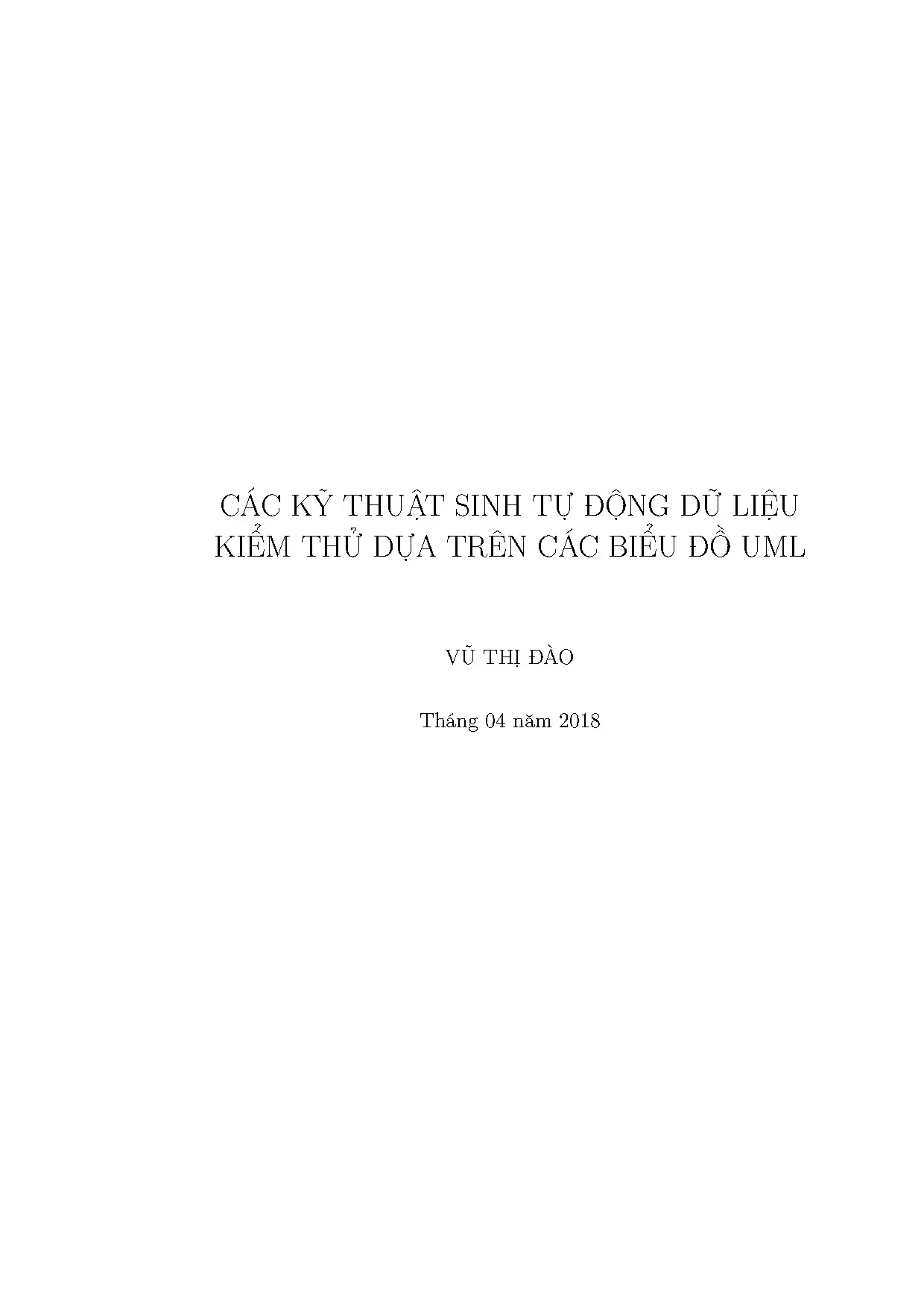 Luận án tiến sĩ các kỹ thuật sinh tự động dữ liệu kiểm thử d