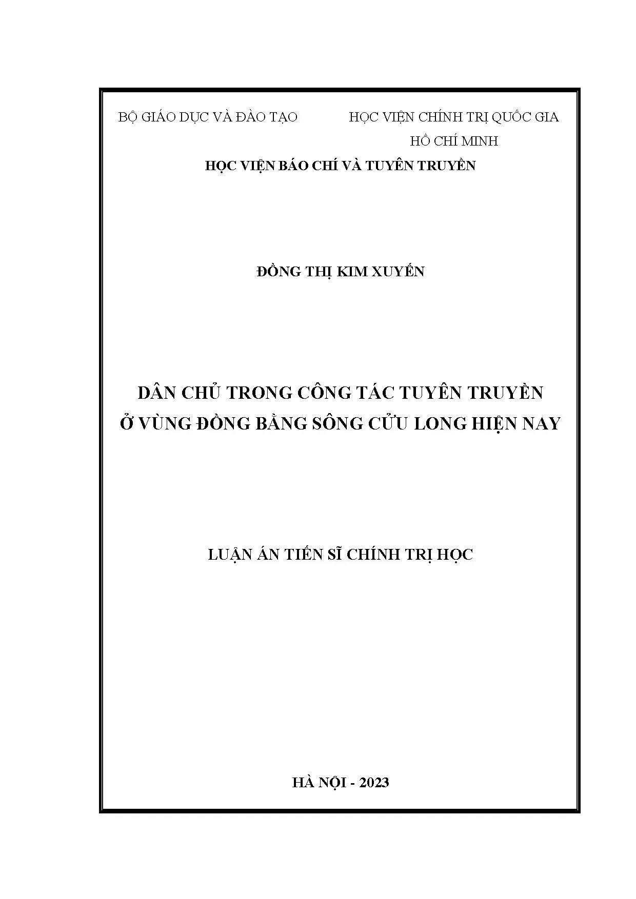 Dân chủ trong công tác tuyên truyền ở Đồng bằng sông Cửu Long