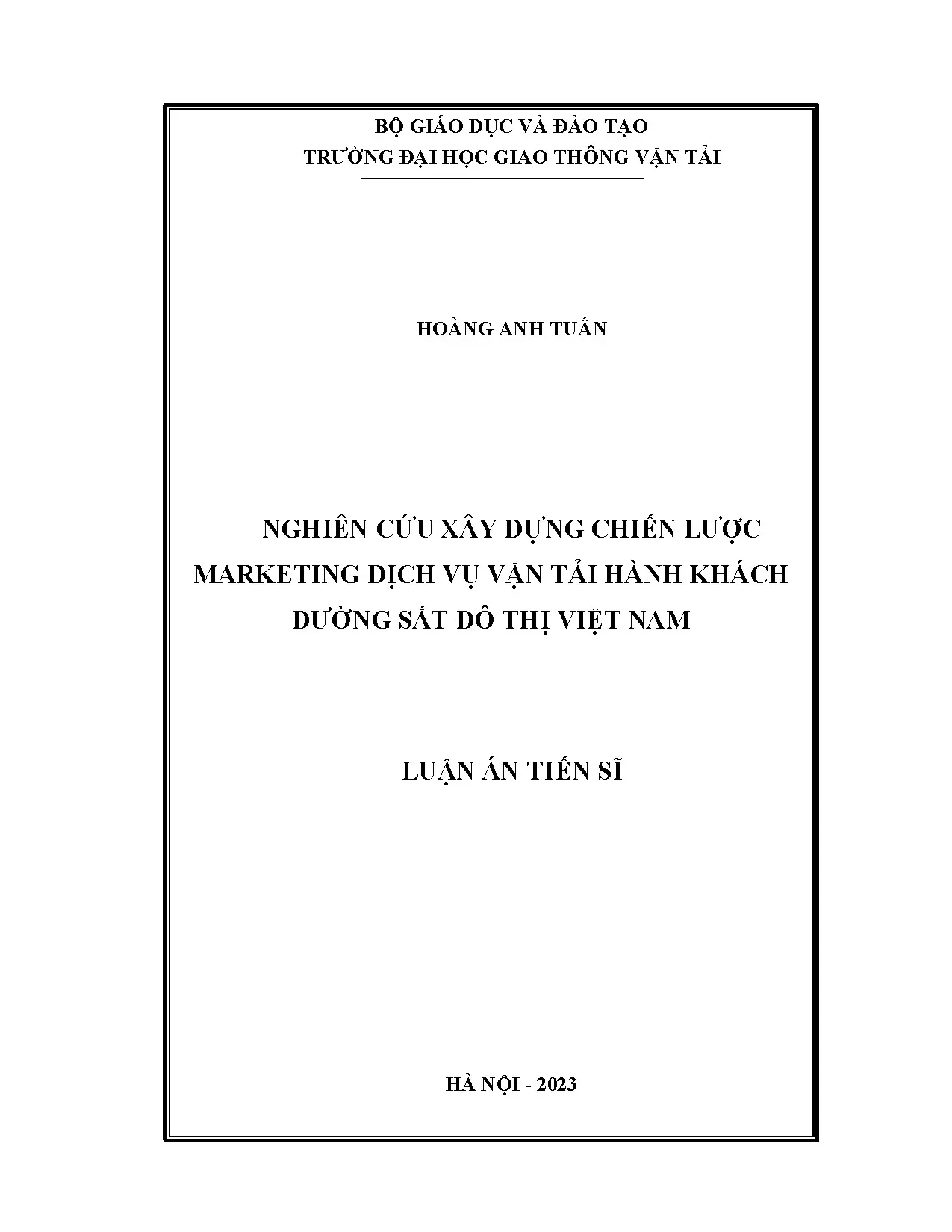 Nghiên cứu chiến lược marketing đường sắt đô thị Việt Nam