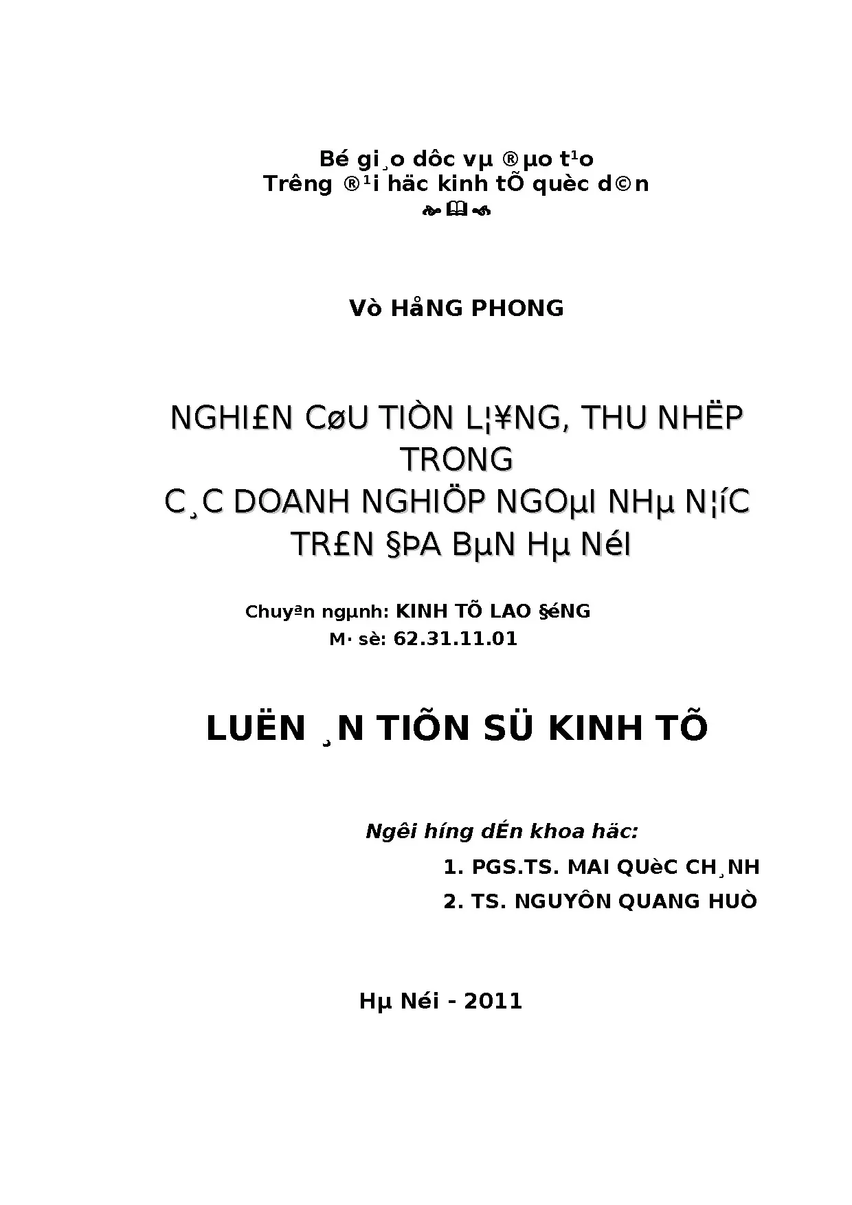 Nghiên cứu tiền lương doanh nghiệp ngoài nhà nước Hà Nội