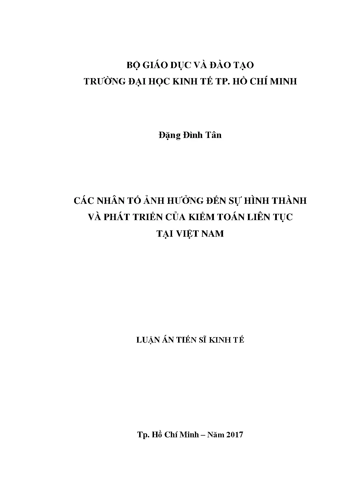 Các nhân tố ảnh hưởng đến kiểm toán liên tục tại Việt Nam