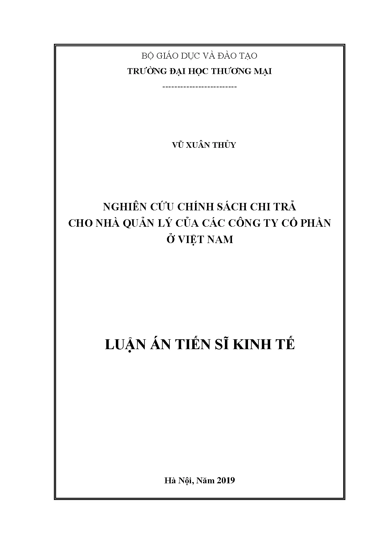 Chính sách chi trả nhà quản lý công ty cổ phần Việt Nam