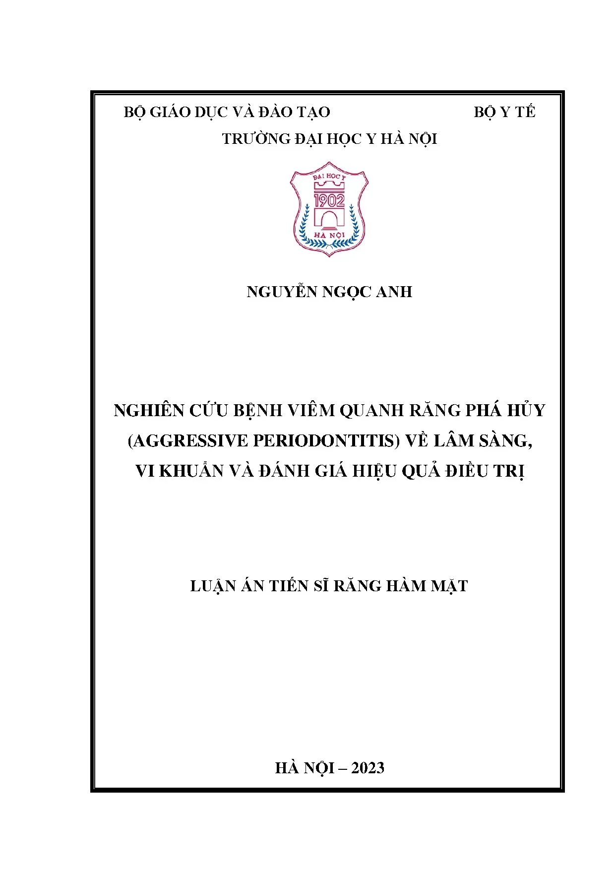 Nghiên cứu bệnh viêm quanh răng phá hủy: Lâm sàng, vi khuẩn và điều trị