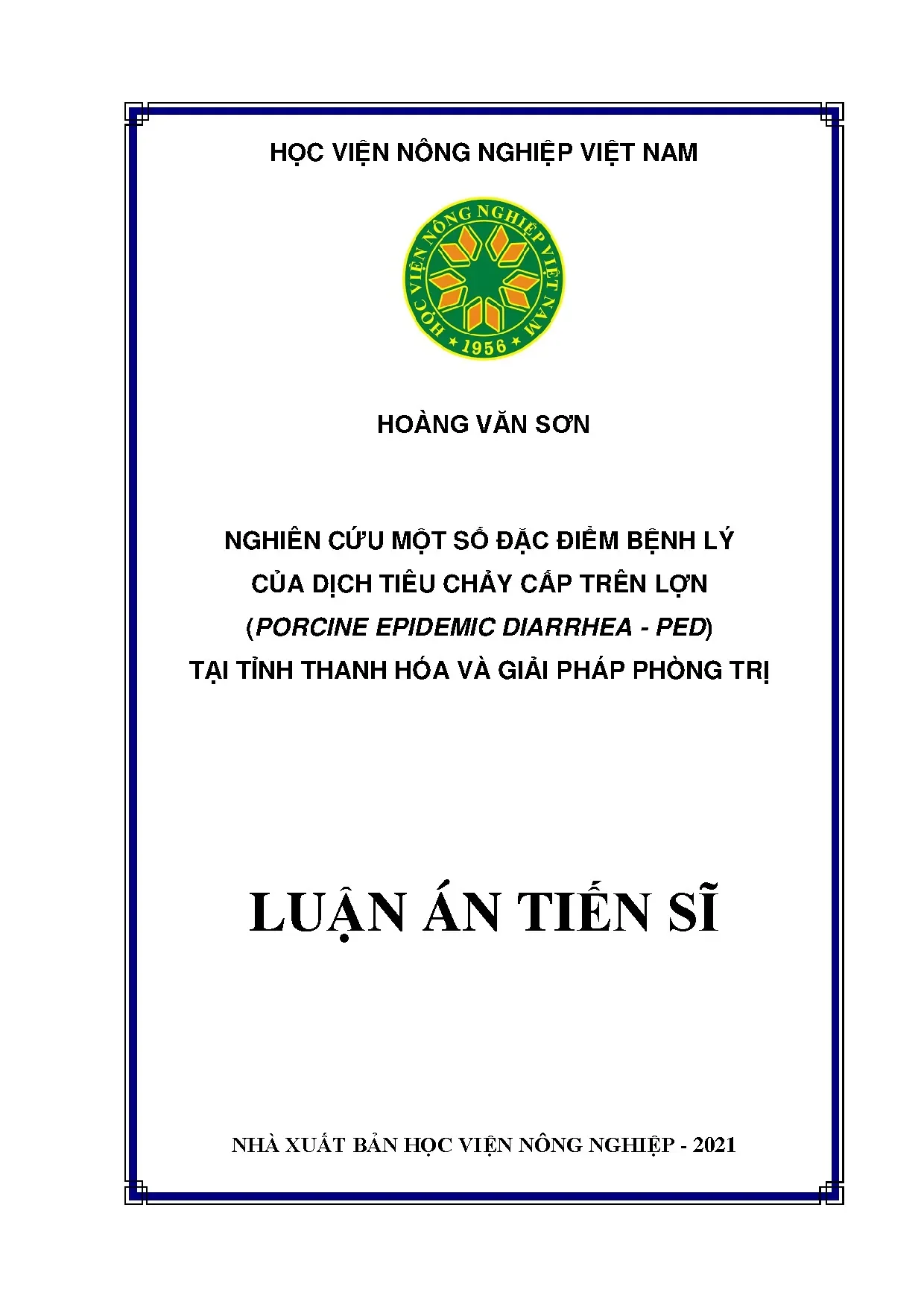 Nghiên cứu bệnh PED trên lợn tại Thanh Hóa và giải pháp phòng trị