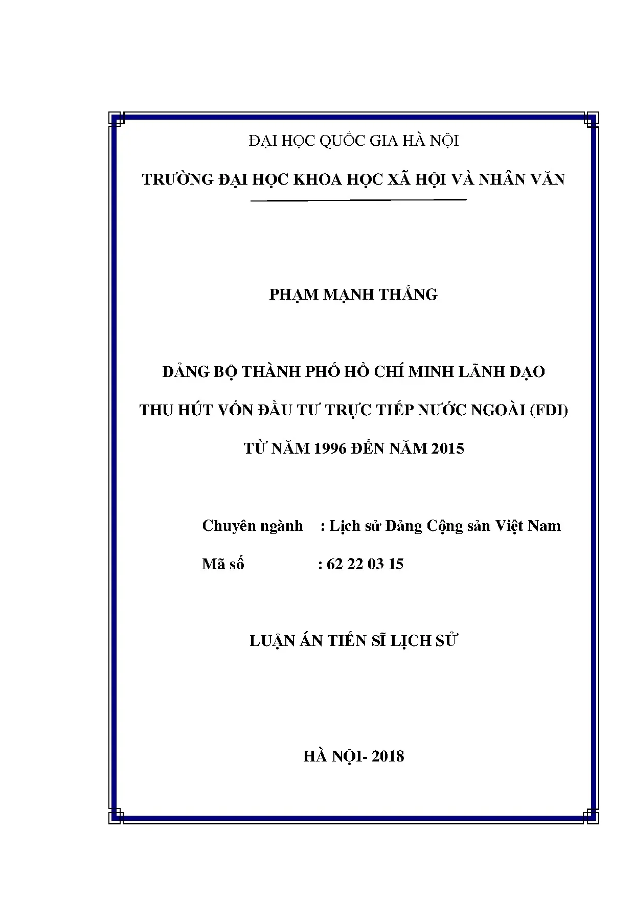 Luận án tiến sĩ đảng bộ thành phố hồ chí minh lãnh đạo thu h