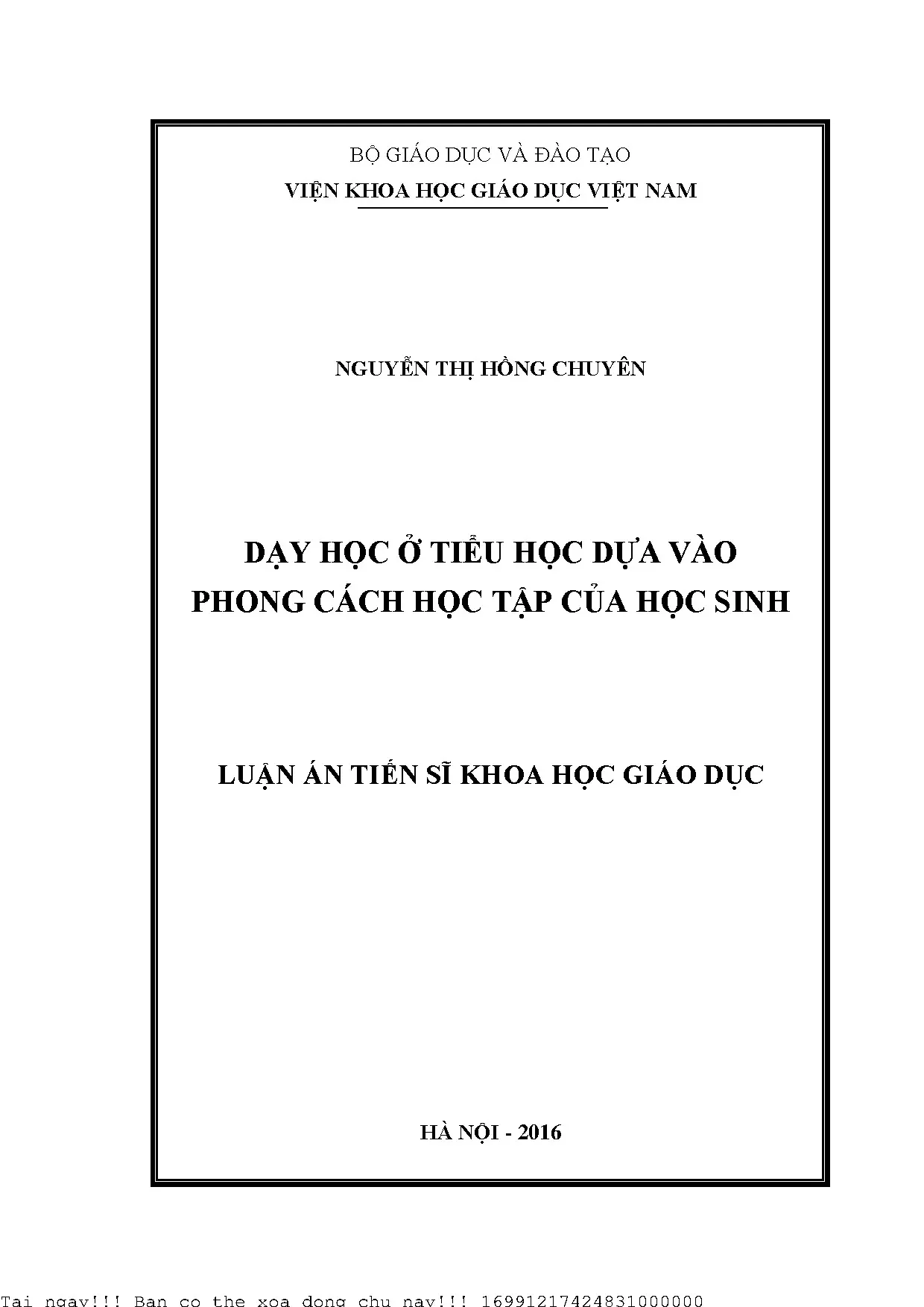 Dạy học ở tiểu học dựa vào phong cách học tập