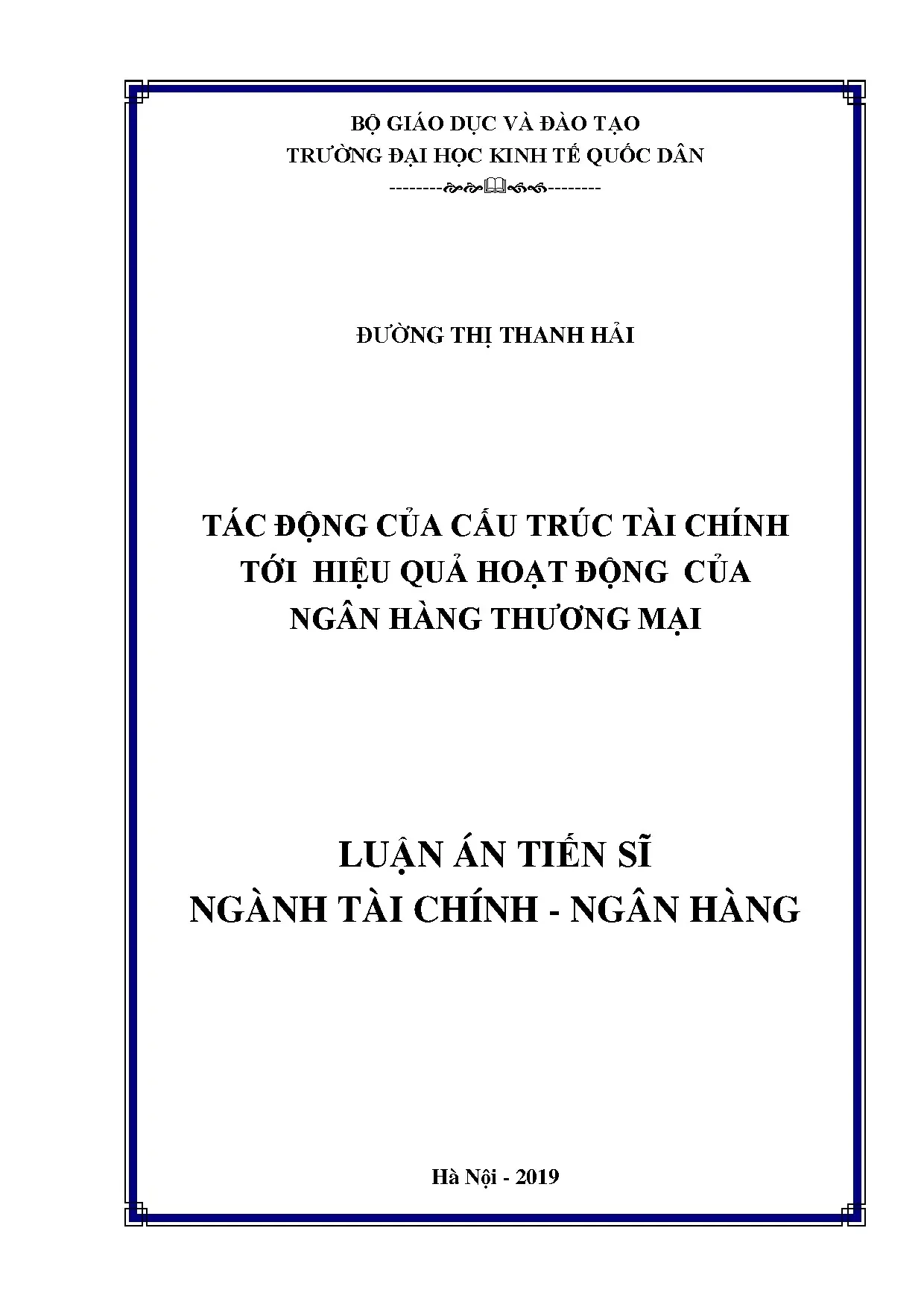 Tác động cấu trúc tài chính lên hiệu quả ngân hàng