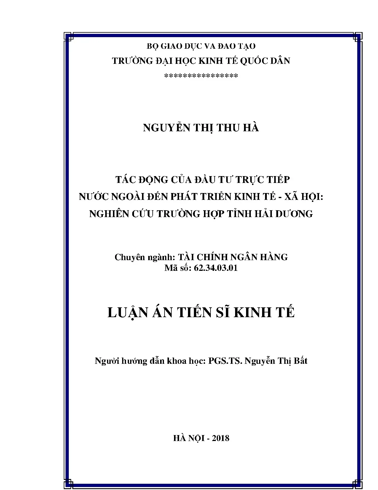 Tác động của FDI đến phát triển kinh tế xã hội Hải Dương