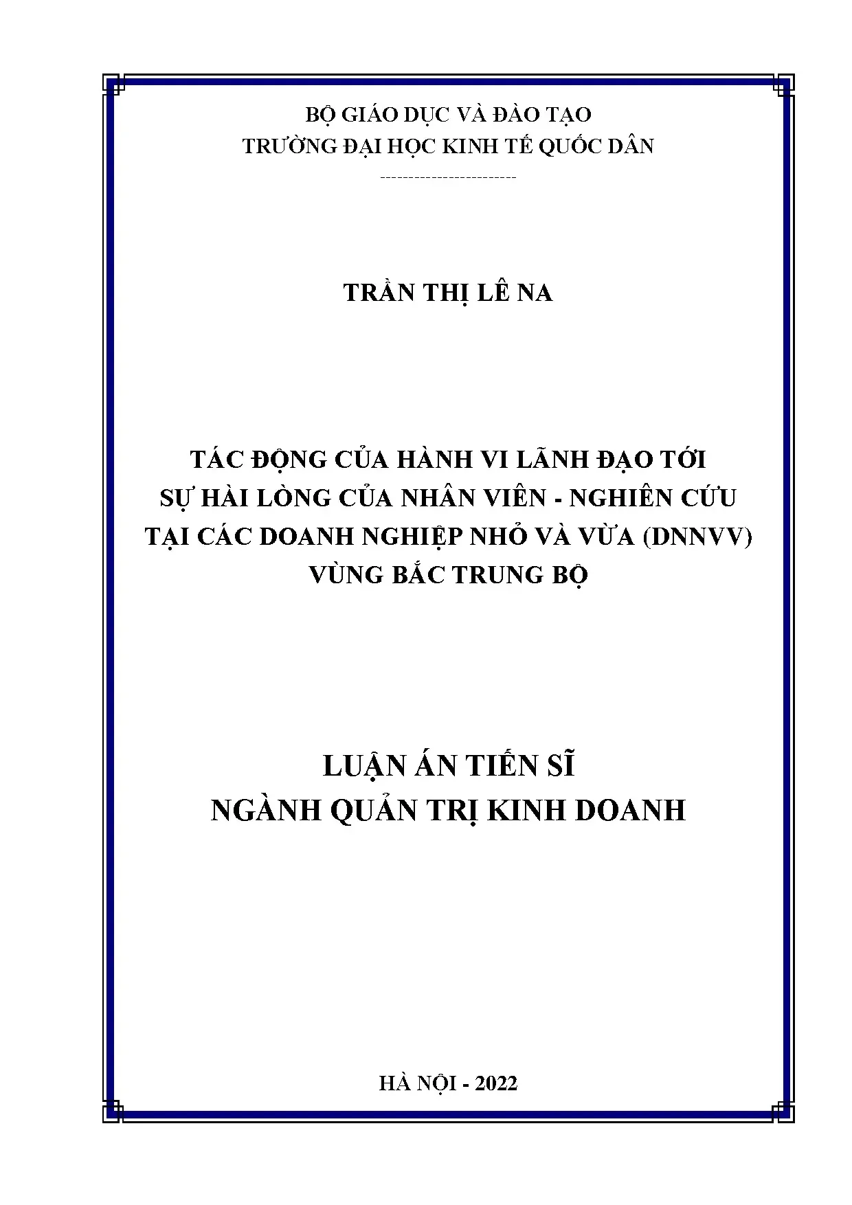 Tác động của hành vi lãnh đạo tới sự hài lòng của nhân viên