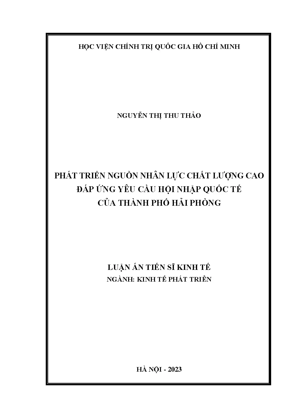 Phát triển nguồn nhân lực chất lượng cao tại Hải Phòng