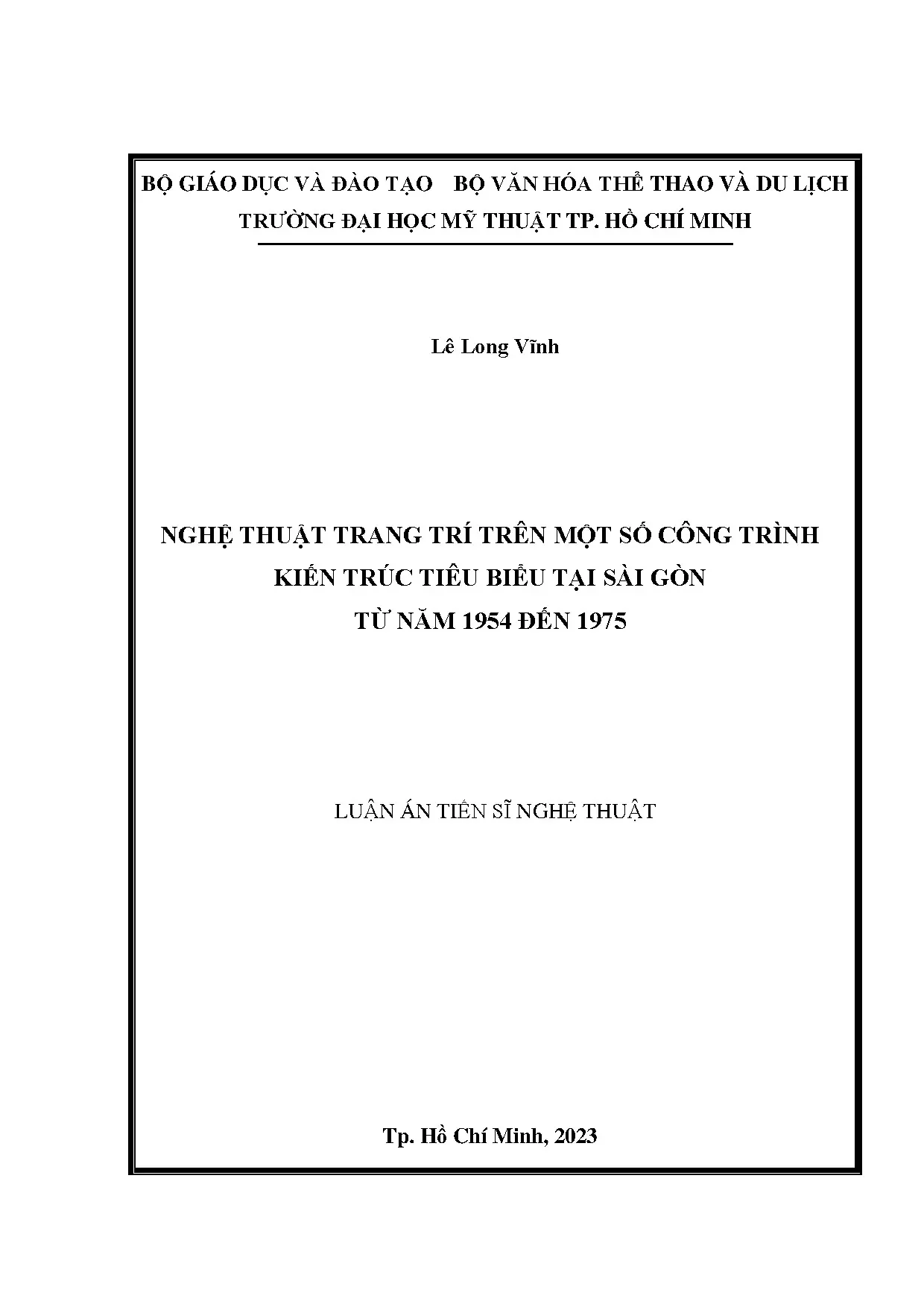 Nghệ thuật trang trí trên kiến trúc Sài Gòn 1954-1975