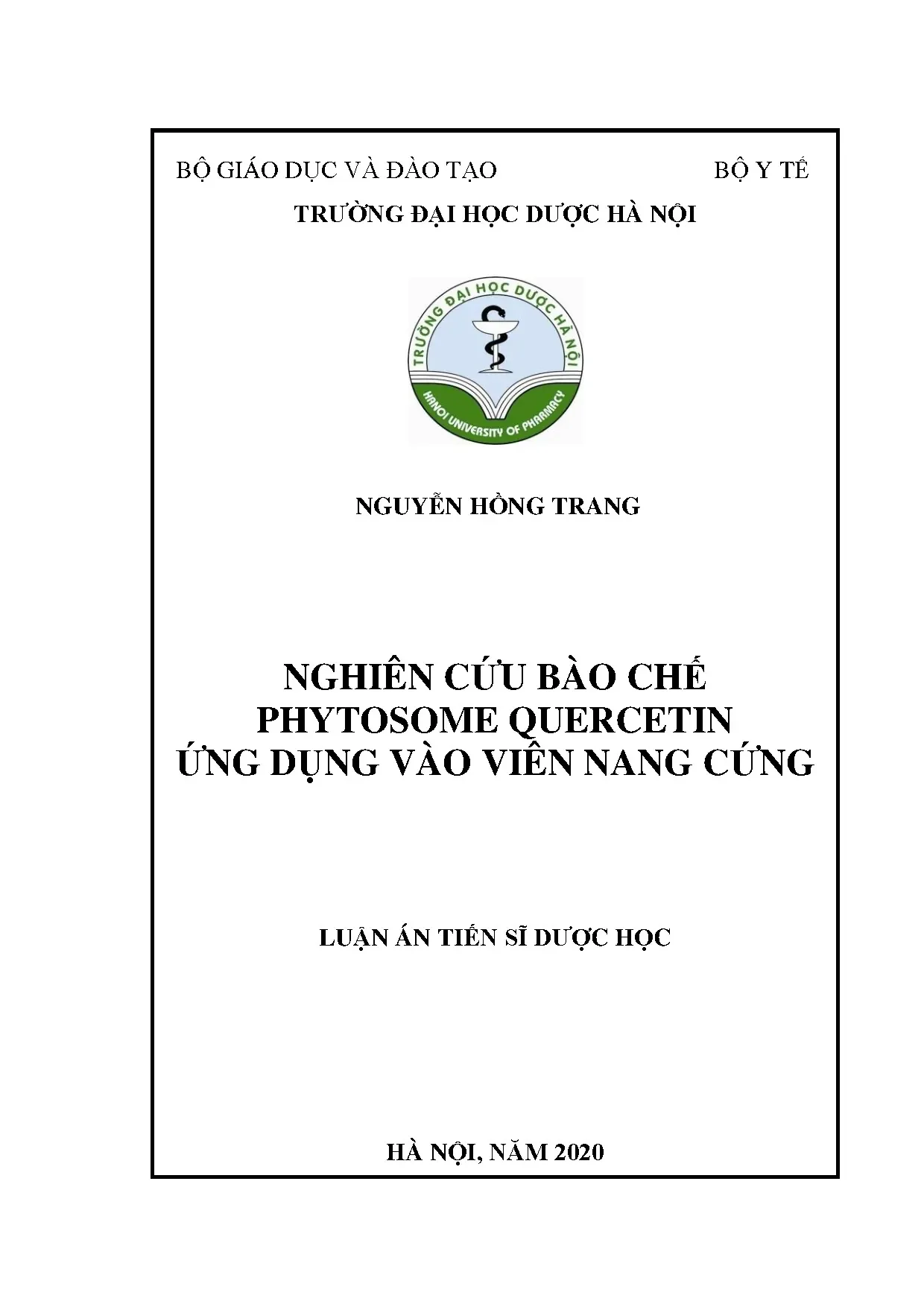 Nghiên cứu bào chế phytosome quercetin