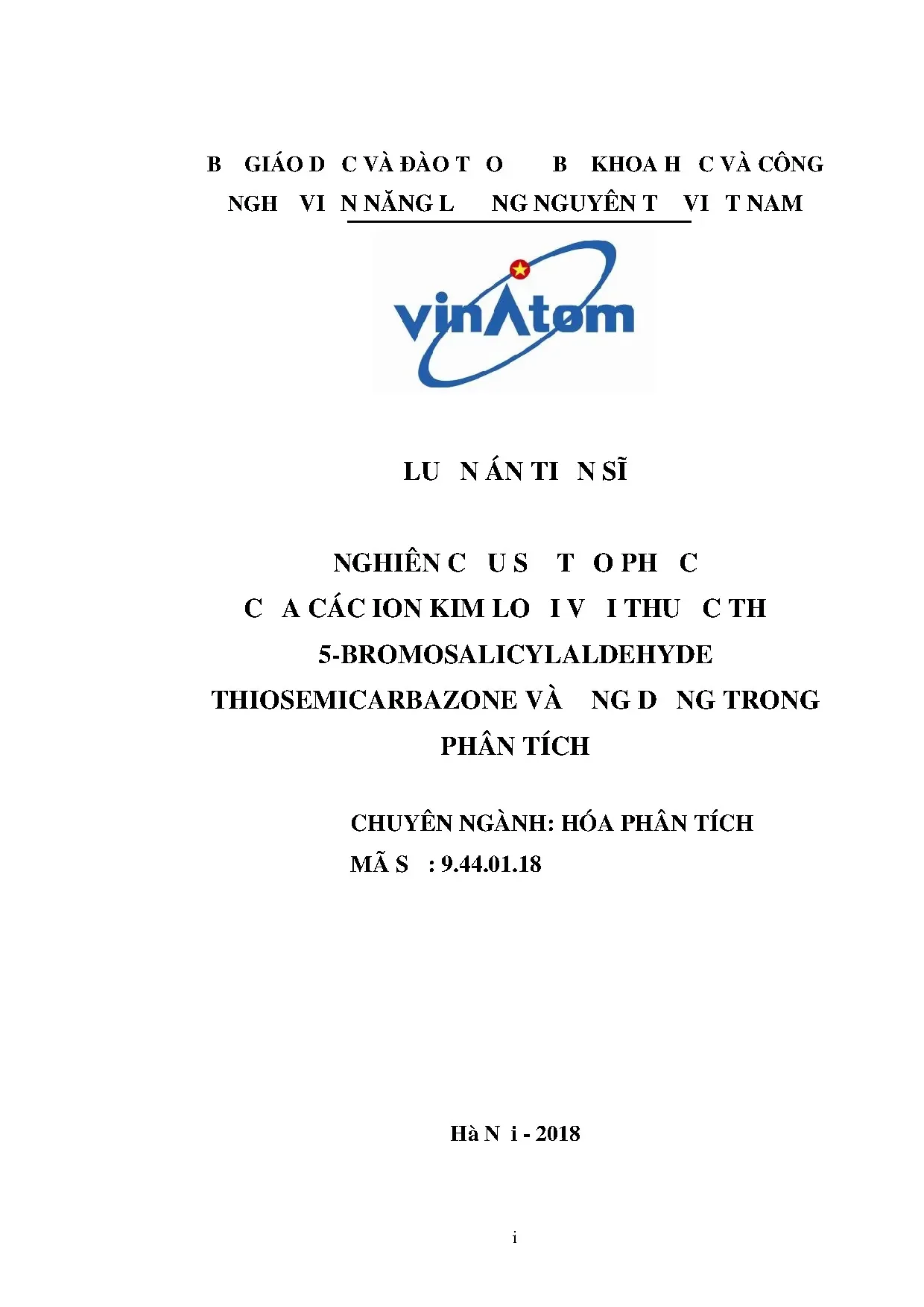 Nghiên cứu sự tạo phức của các ion kim loại với thuốc thử