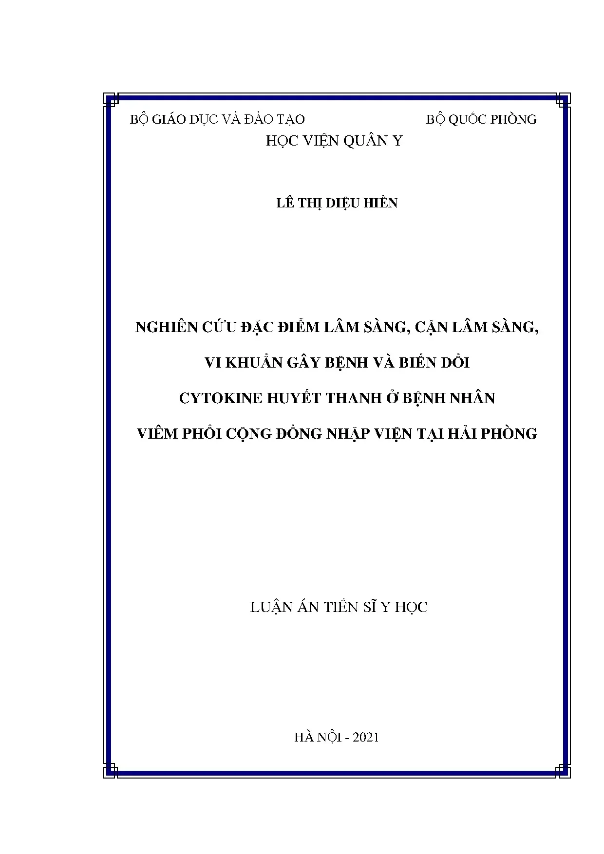 Luận án tiến sĩ nghiên cứu đặc điểm lâm sàng cận lâm sàng vi
