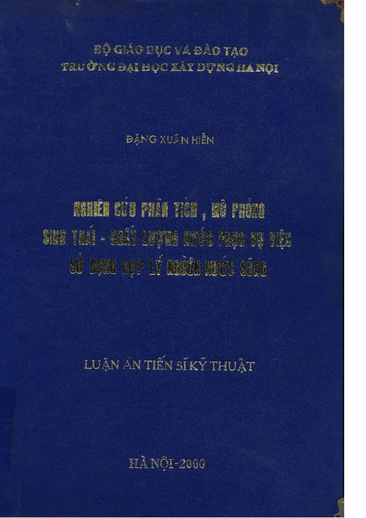 Nghiên cứu phân tích mô phỏng sinh thái chất lượng nước phục