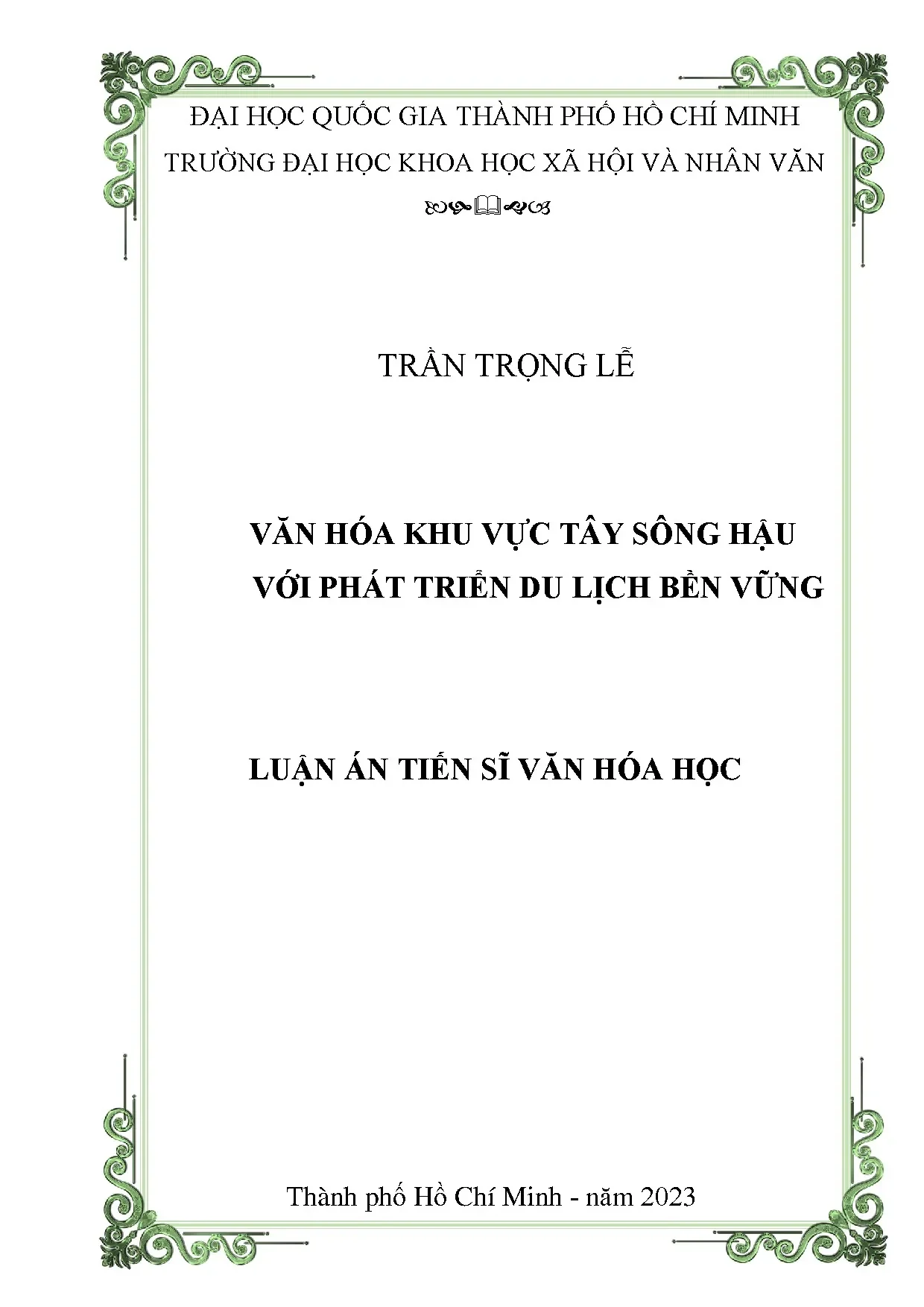 Văn hóa Tây sông Hậu với phát triển du lịch bền vững