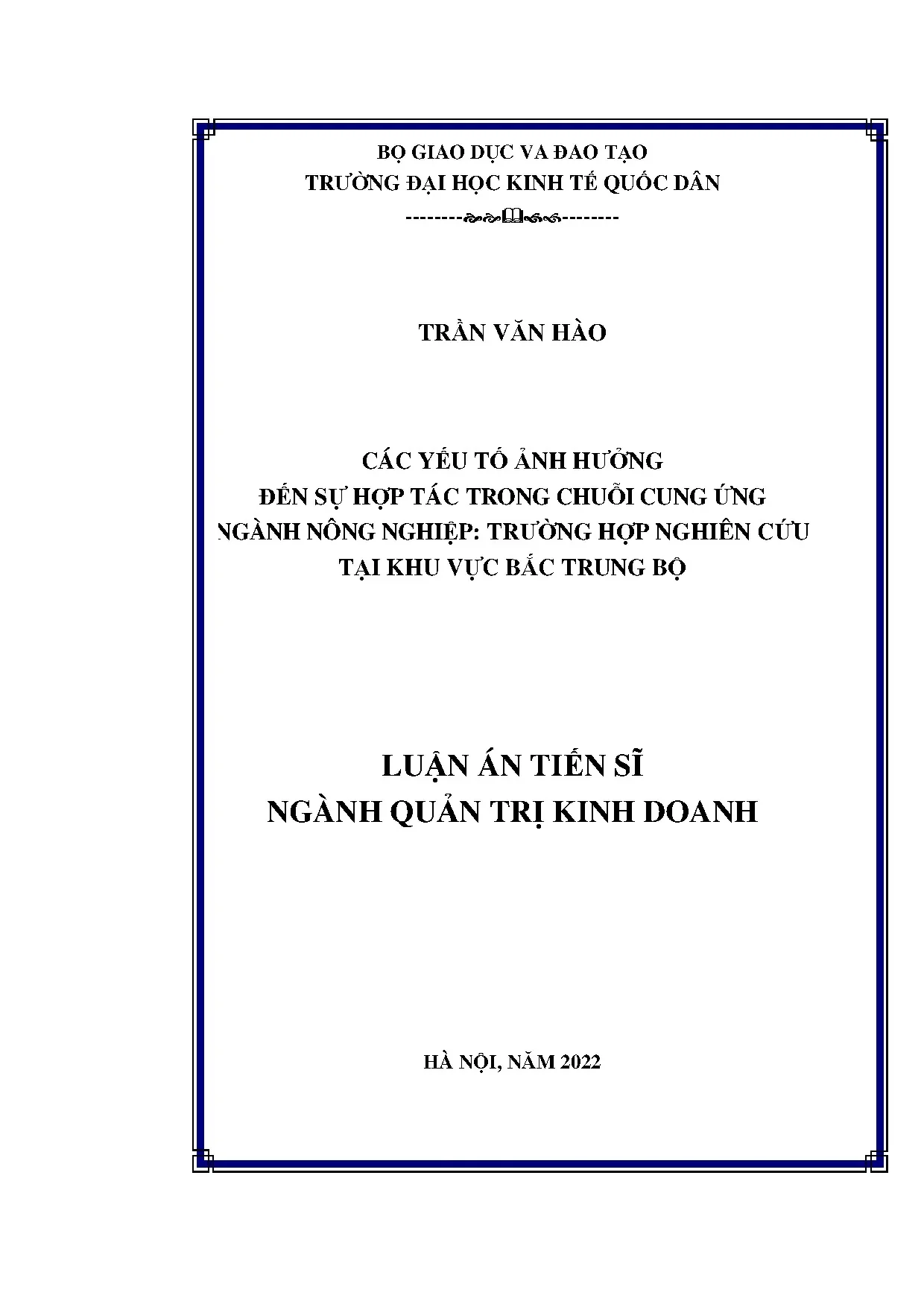 Luận án tiến sĩ các yếu tố ảnh hưởng đến sự hợp tác trong ch