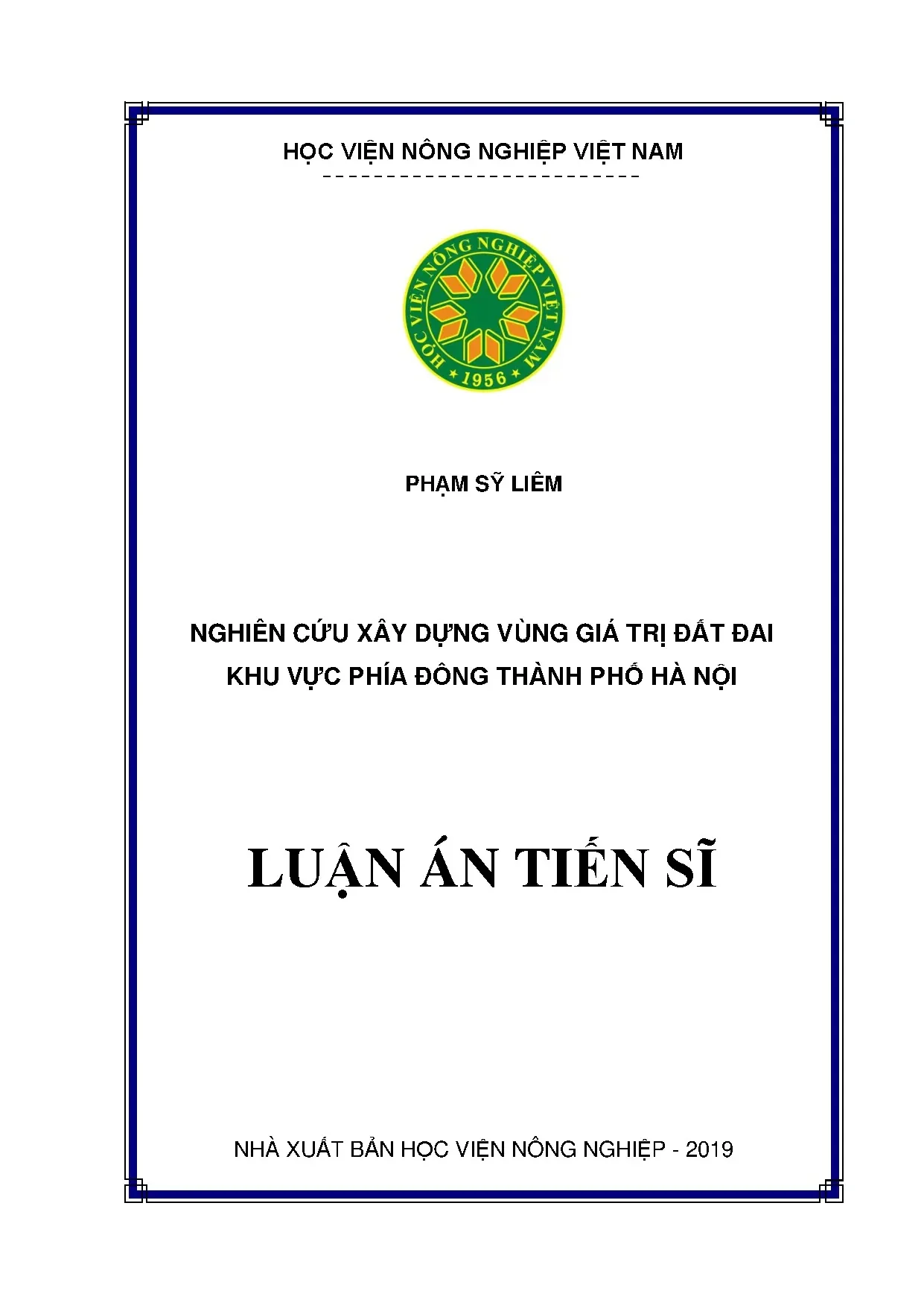 Nghiên cứu xây dựng vùng giá trị đất đai khu vực phía đông Hà Nội