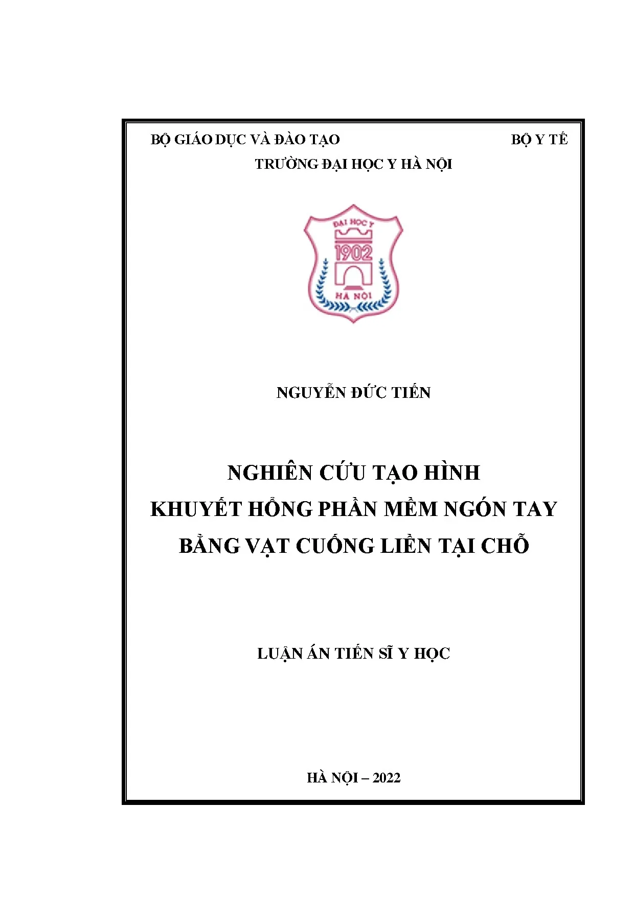 Luận án tiến sĩ nghiên cứu tạo hình khuyết hổng phần mềm ngó