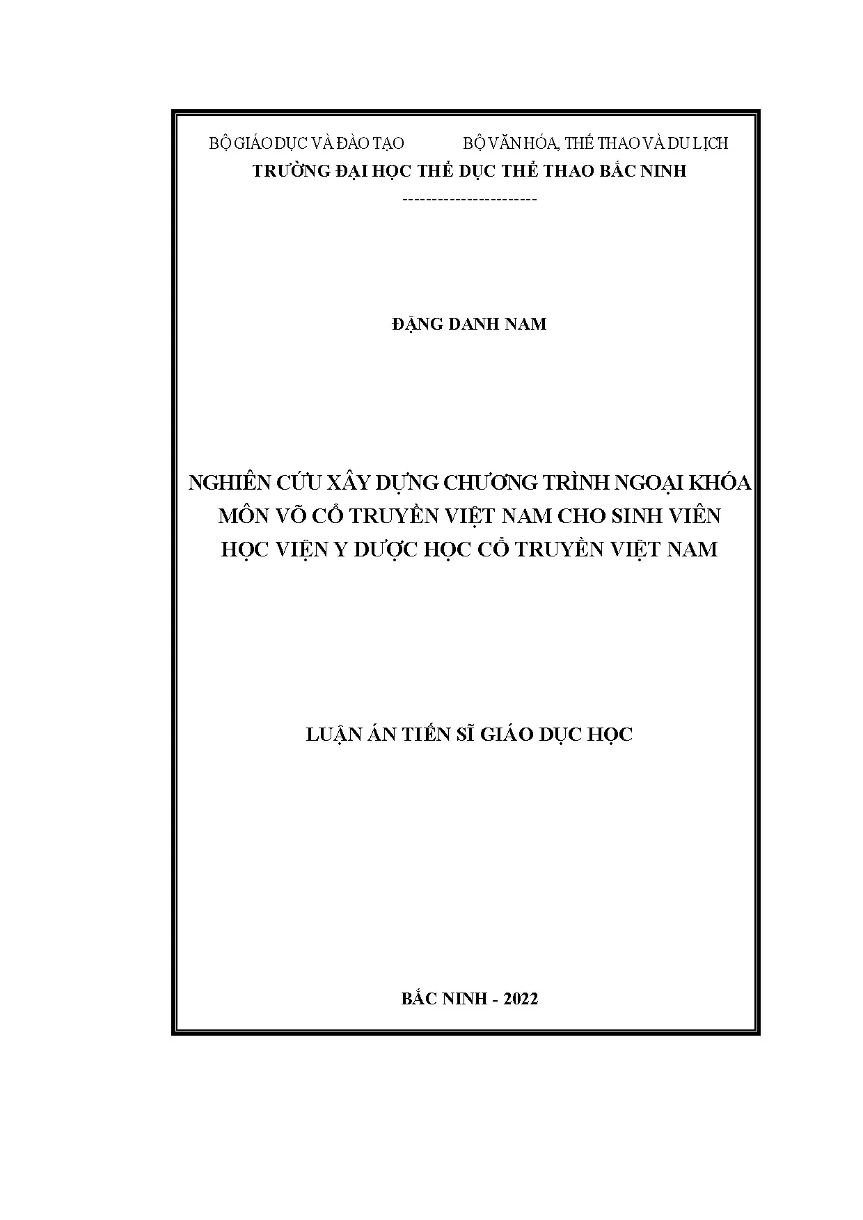 Luận án tiến sĩ nghiên cứu xây dựng chương trình ngoại khóa