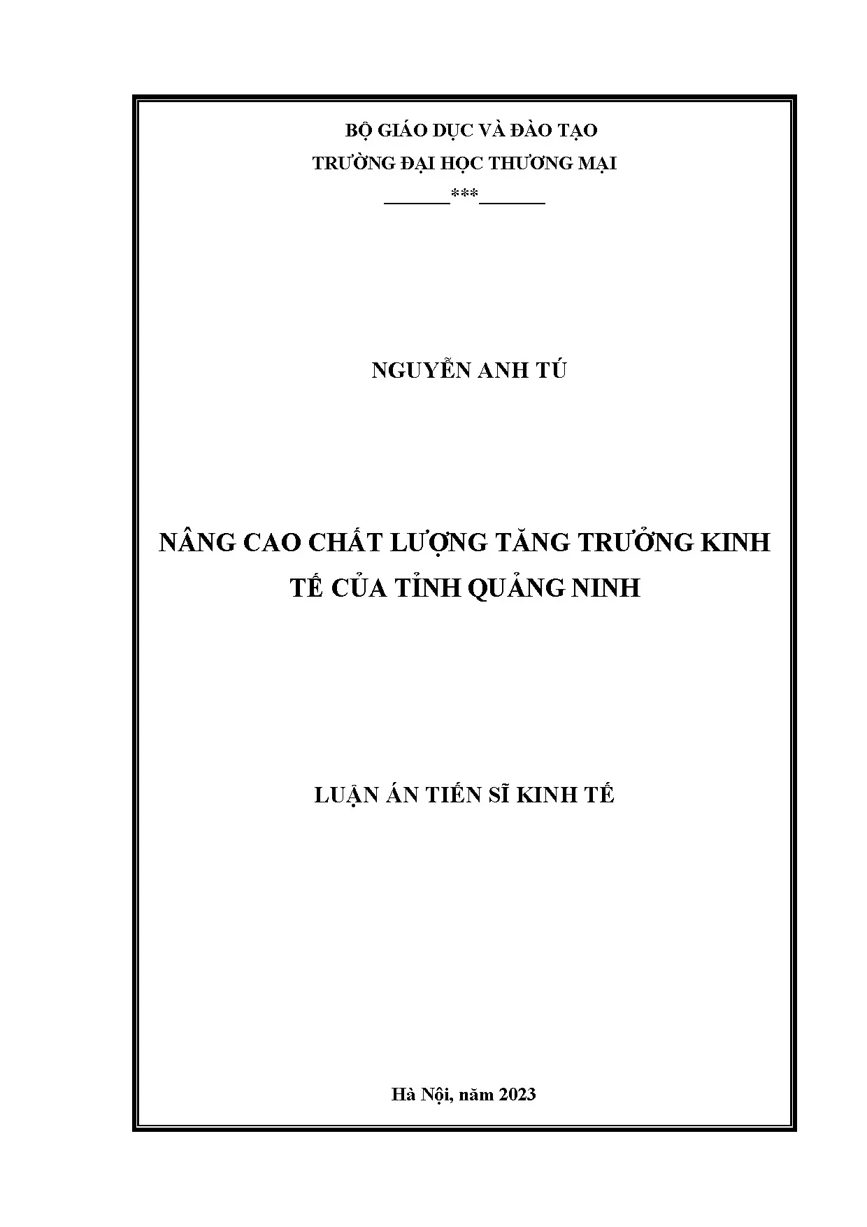 Nâng cao chất lượng tăng trưởng kinh tế tỉnh Quảng Ninh
