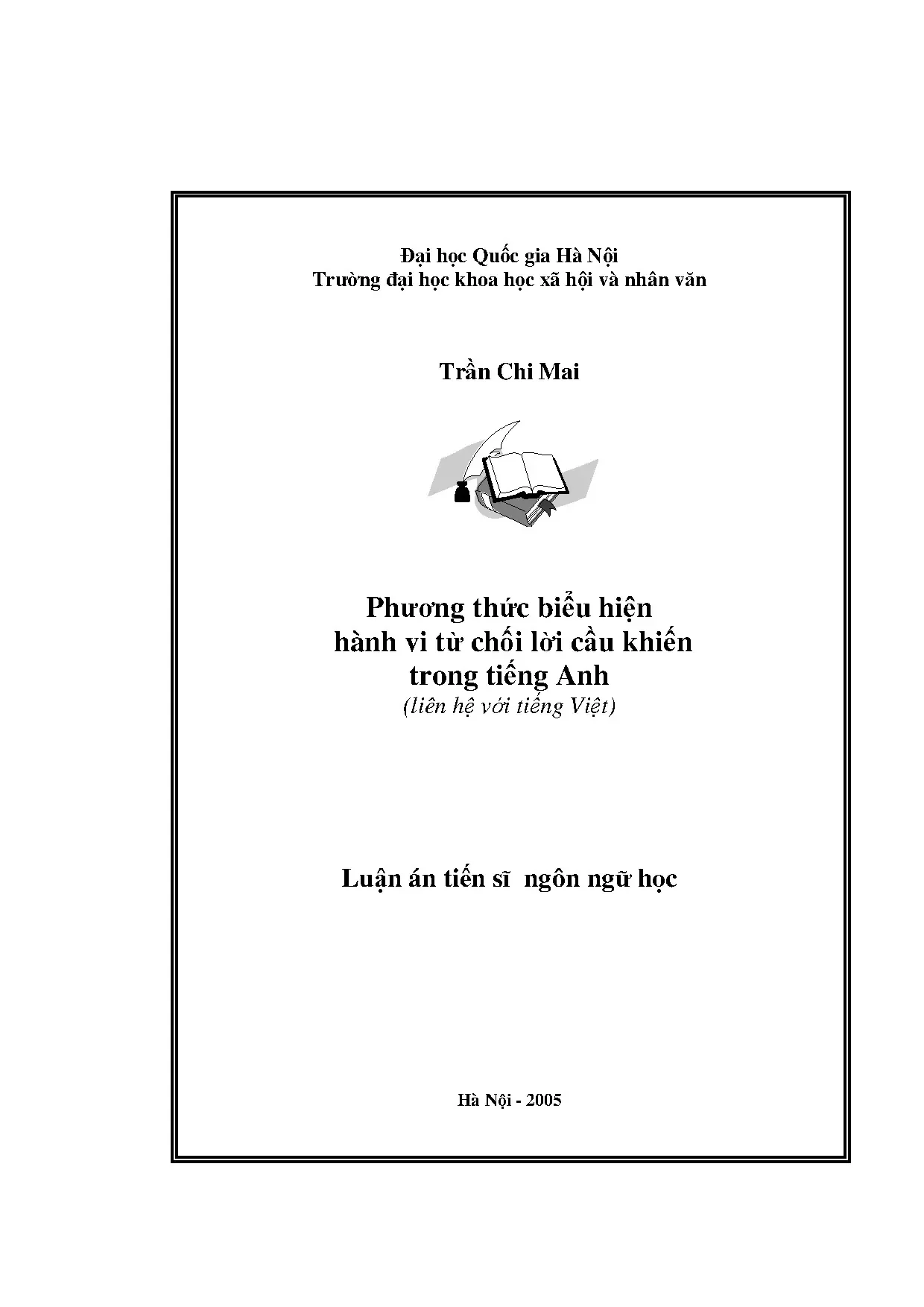 Luận án tiến sĩ phương thức biểu hiện hành vi từ chối lời cầ