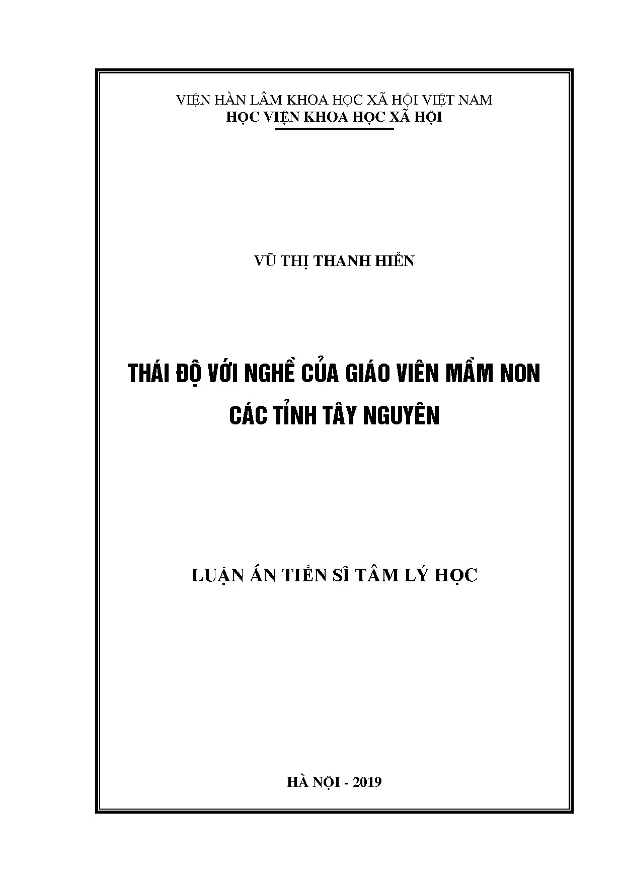 Nghiên cứu thái độ với nghề giáo viên mầm non
