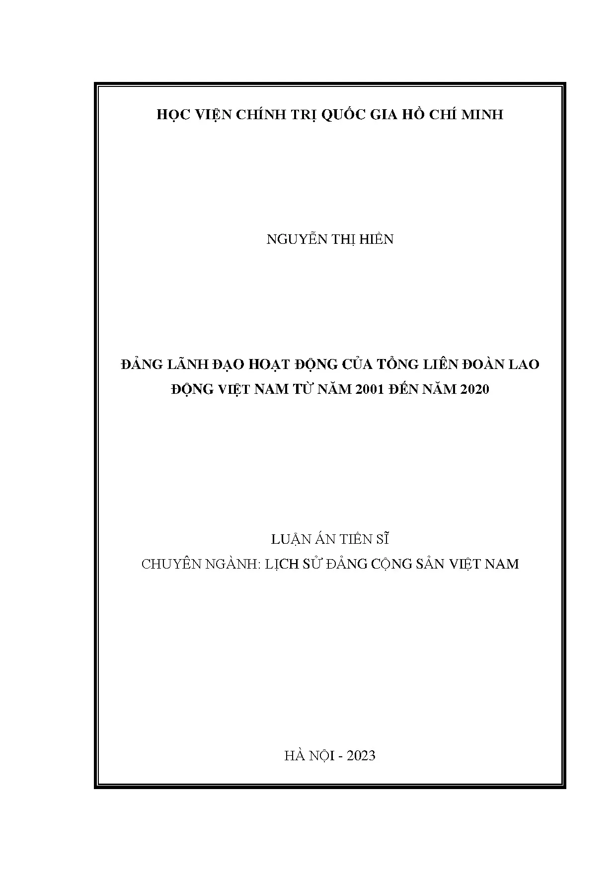 Đảng lãnh đạo Tổng Liên đoàn Lao động Việt Nam (2001-2020)