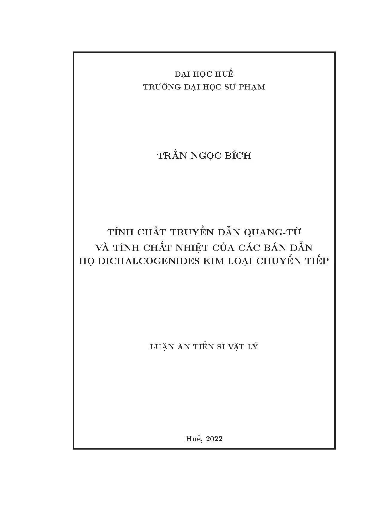 Luận án tiến sĩ tính chất truyền dẫn quang từ và tính chất n