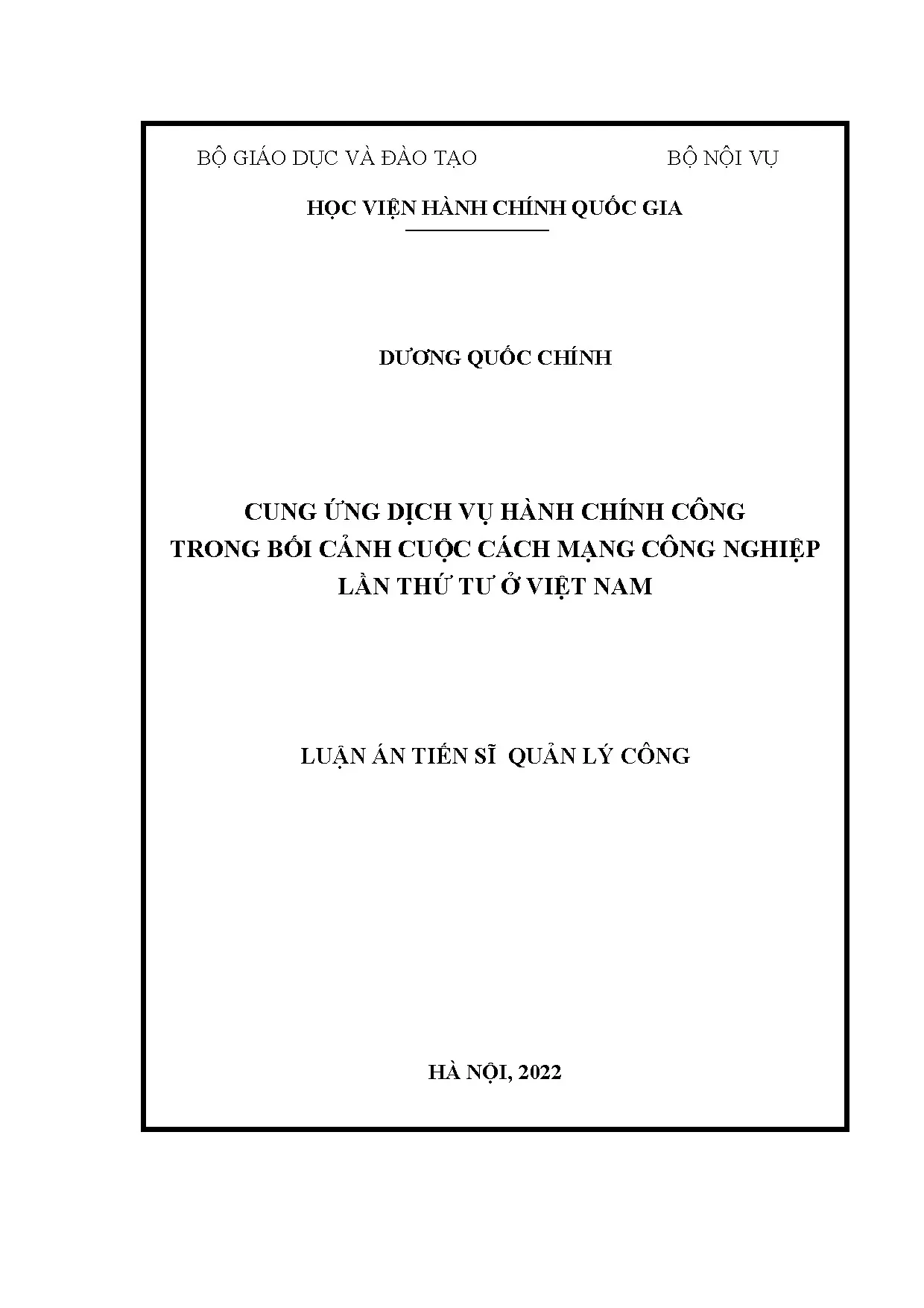 Dịch vụ hành chính công trong CMCN 4.0 tại Việt Nam