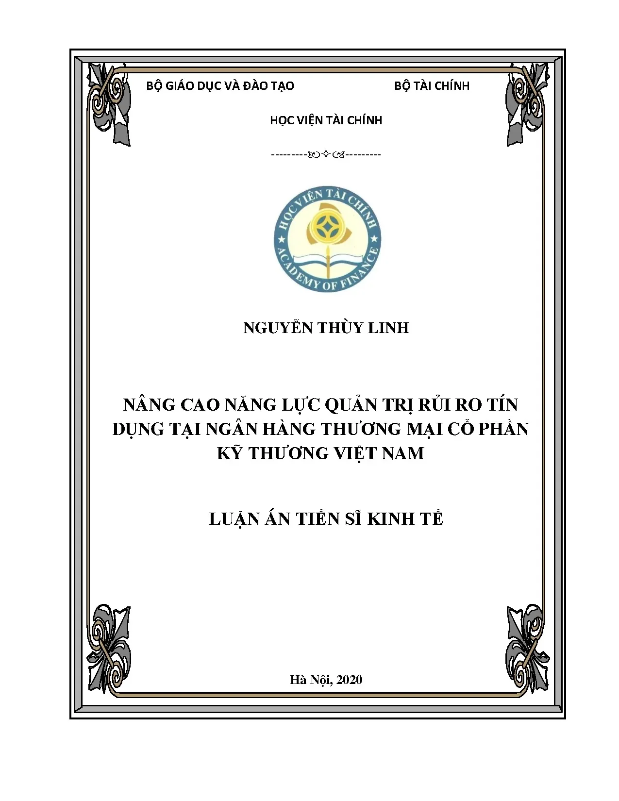 Quản trị rủi ro tín dụng tại Ngân hàng TMCP Kỹ Thương Việt Nam